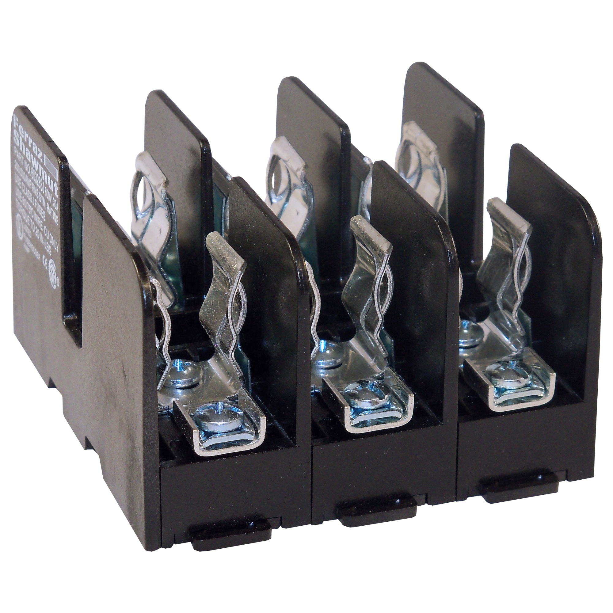 60328SJ 6SJ Open Style Fuse Block, 600 VAC/VDC, 30 A, Class: J, 14 to 4 AWG Wire, 3 Poles