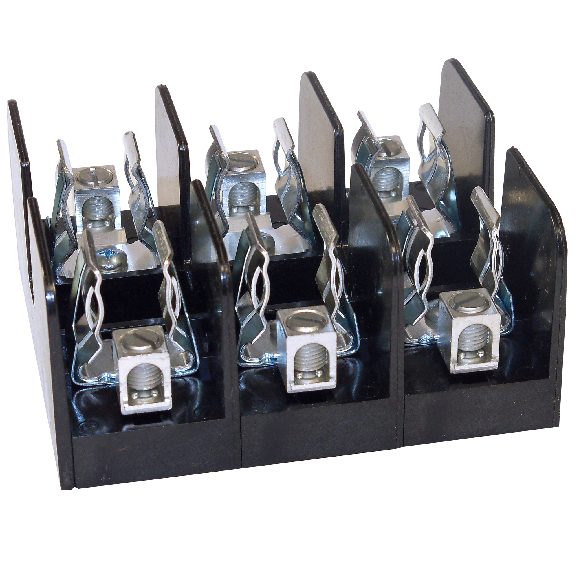 60608J Open Style Fuse Block, 600 VAC/VDC, 60 A, Class J, 14 to 2 AWG Wire, 3 Poles