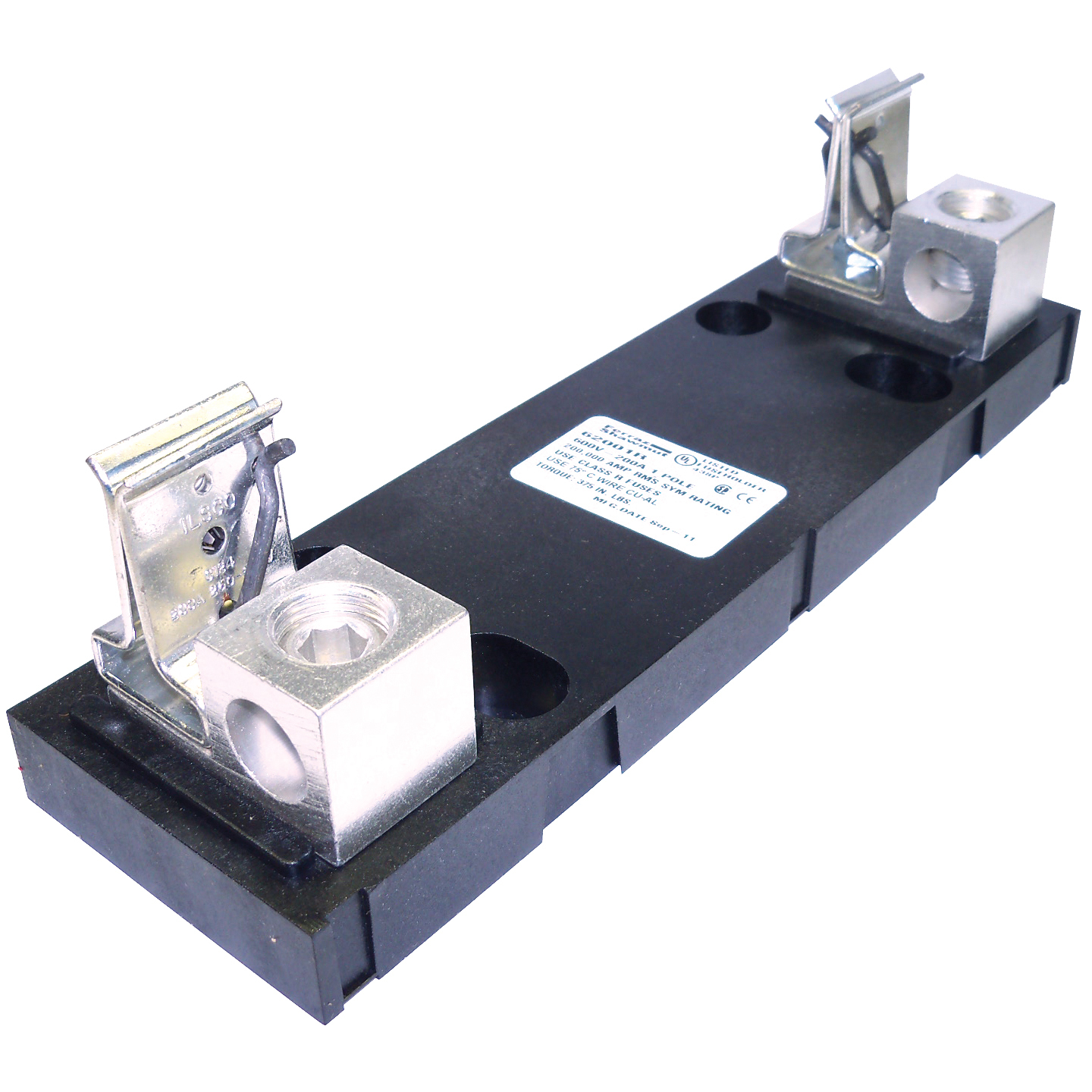 62001R Open Style Fuse Block, 600 V AC/DC, 200 A, Class R, 6 AWG to 350 kcmil Wire, 1 Pole