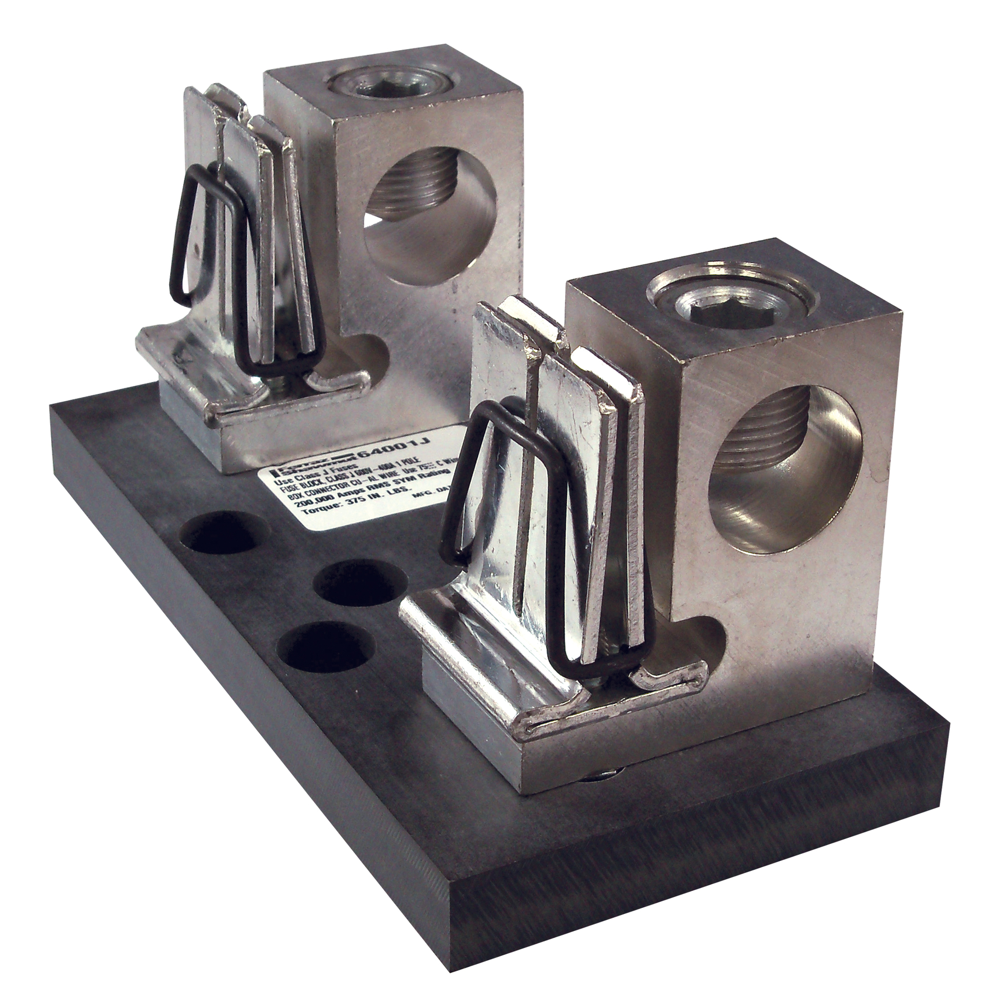 64001J Open Style Fuse Block, 600 V AC/DC, 400 A, Class: J, 250 to 1000 kcmil Wire, 1 Pole