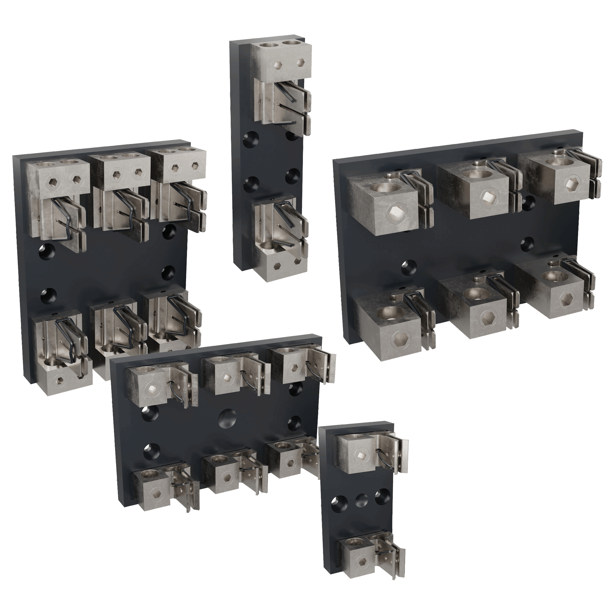 6633J Open Style Fuse Block, 600 V AC/DC, 600 A, Class J, 4 AWG to 500 kcmil Wire, 3 Poles
