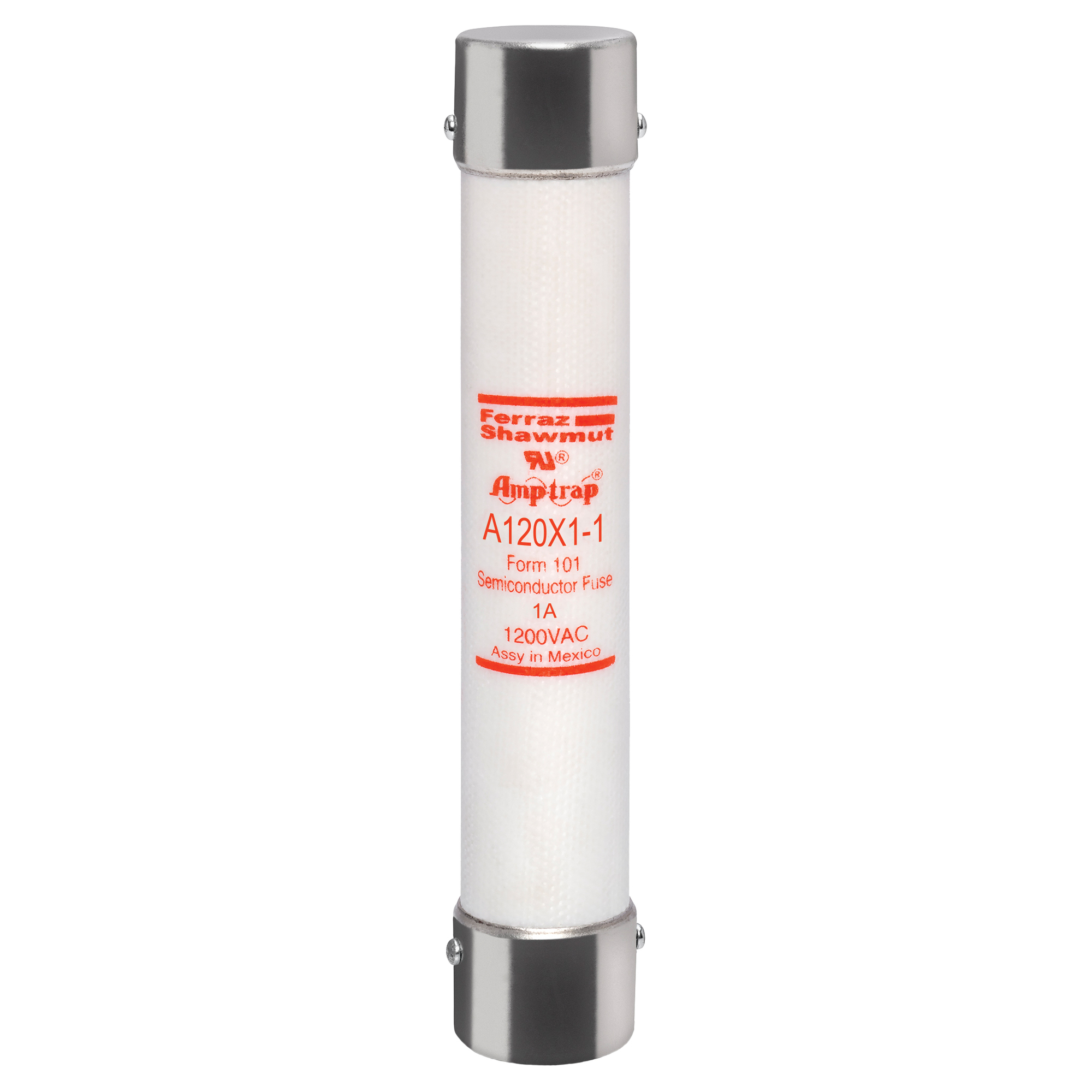 A120X1-1 Amp-Trap High Speed North American Style Semiconductor Fuse, 1 A, 1200 V AC/1000 V DC, 100 kA Interrupt, Class: Form 101, Cylindrical/Round Body