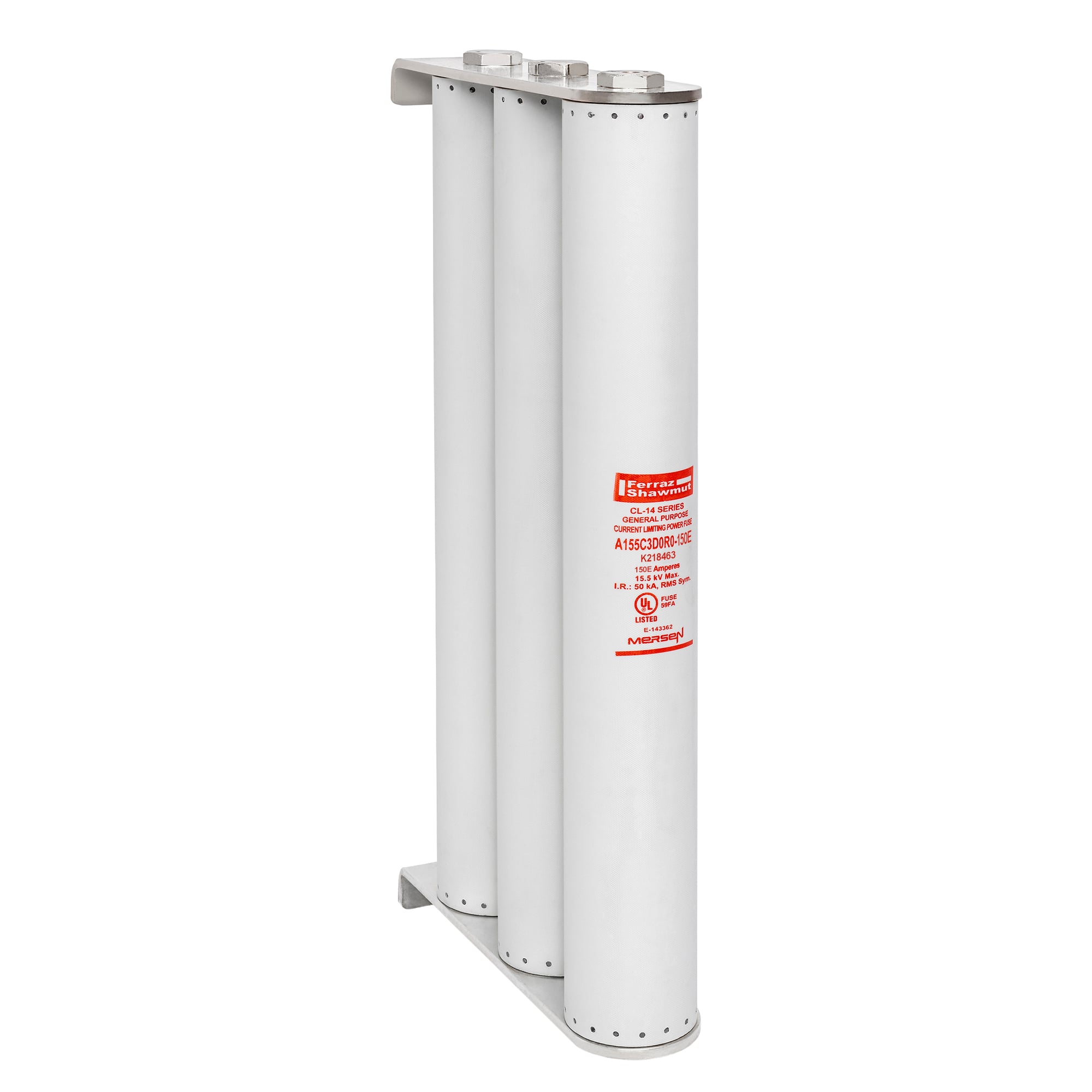 A155C3D0R0-150E Amp-Trap CL-14 Current Limiting Medium Voltage General Purpose Fuse, 150 A, 15.5 kV AC, 50 kA, Class E, Ferrule Body