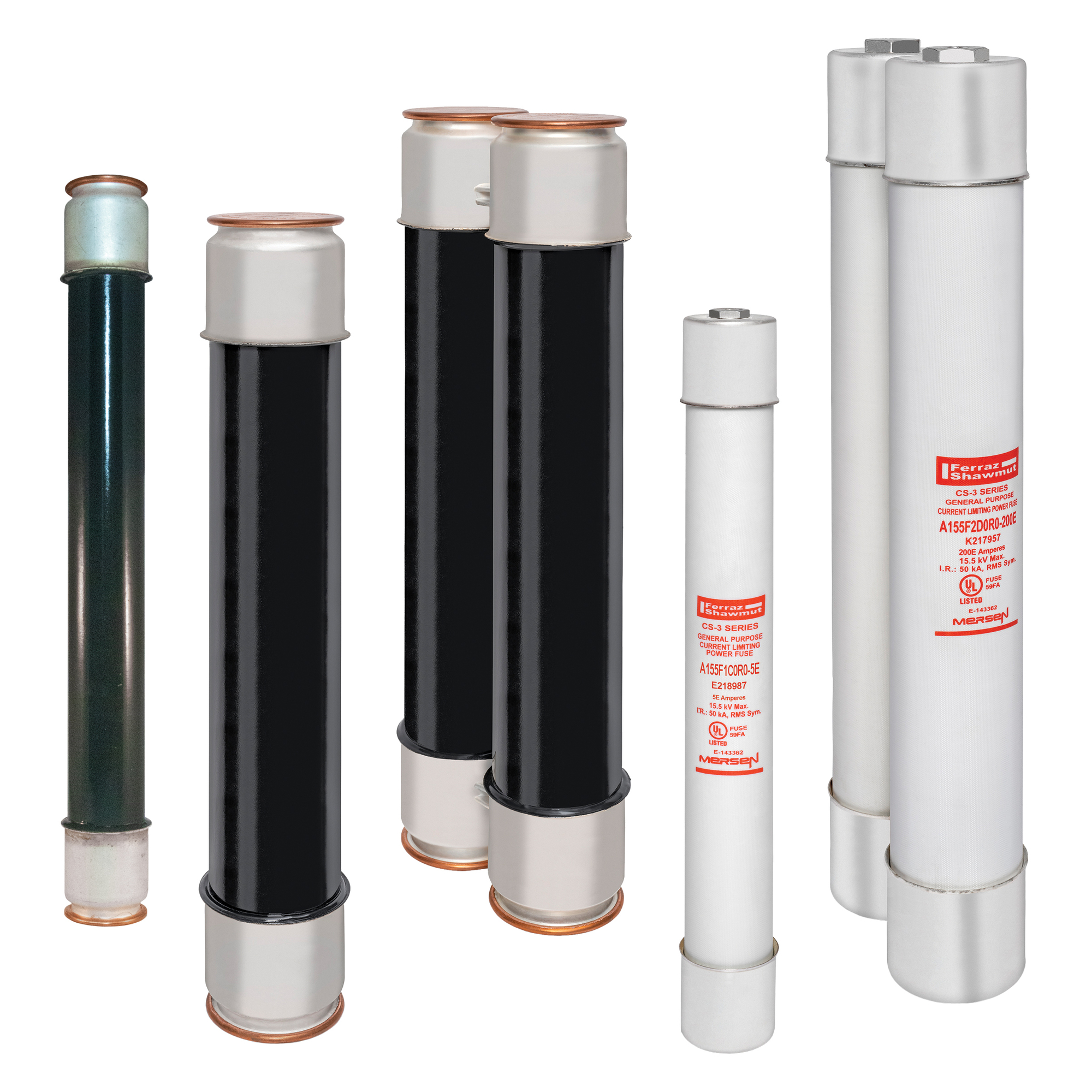 A155F2D0R0-100E Amp-Trap CS-3 2-Barrel General Purpose Medium Voltage Transformer Protection Fuse, 100 A, 15.5 kV AC, 50 kA Interrupt, Class: E, Ferrule Body