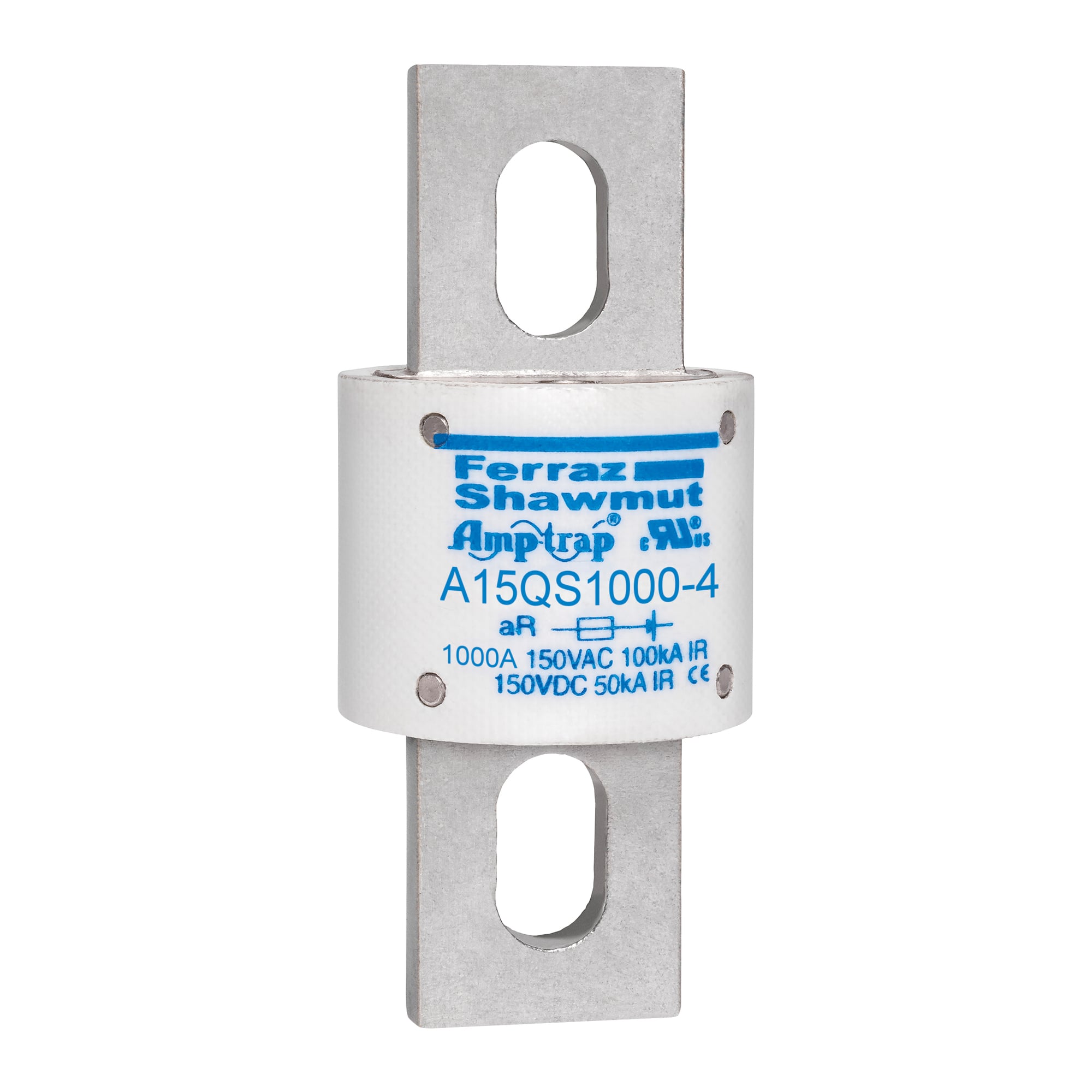 A15QS1000-4 Amp-Trap Round Style Semi-Conductor High Speed Fuse, 1000 A, 150 V AC, 50/100 kA Interrupt, Cylindrical/Round Body