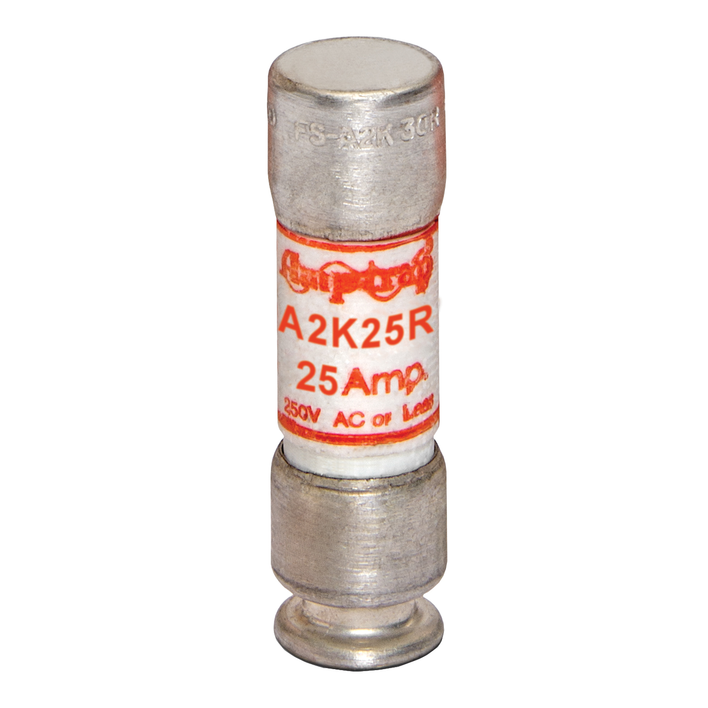 A2K25R Amp-Trap A2K-R Current Limiting Fast Acting Low Voltage North American Style Power Fuse, 25 A, 250 V AC/DC, 20/200 kA, Class RK1, Cylindrical Body