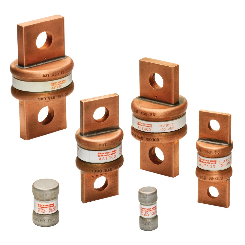 A3T225 Amp-Trap Current Limiting Low Voltage Fast Acting Fuse, 225 A, 300 V AC/160 V DC, 50/200 kA Interrupt, T Class, Cylindrical Body