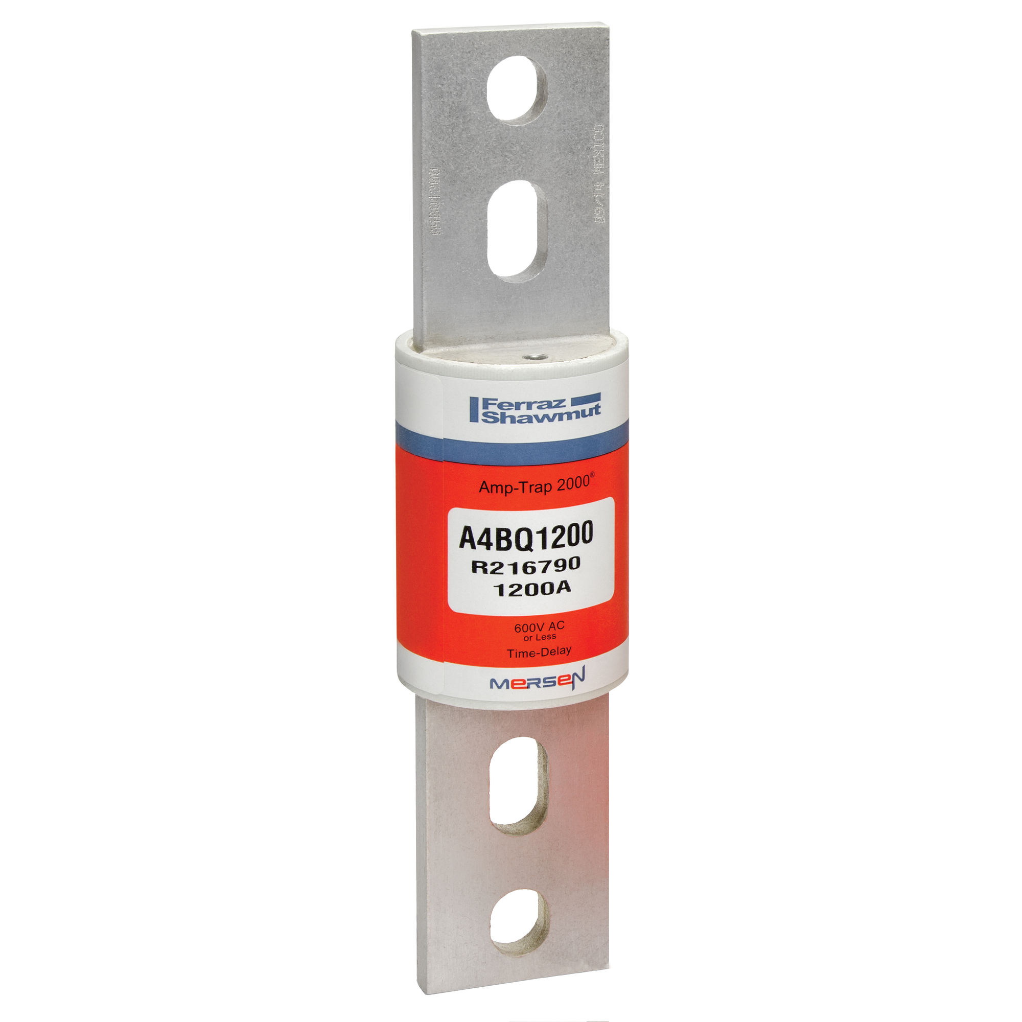 A4BQ1200 Amp-Trap 2000 SmartSpot Current Limiting Low Voltage North American Time Delay Power Fuse, 1200 A, 600 V AC, 200 kA Interrupt, L Class, Cylindrical Body