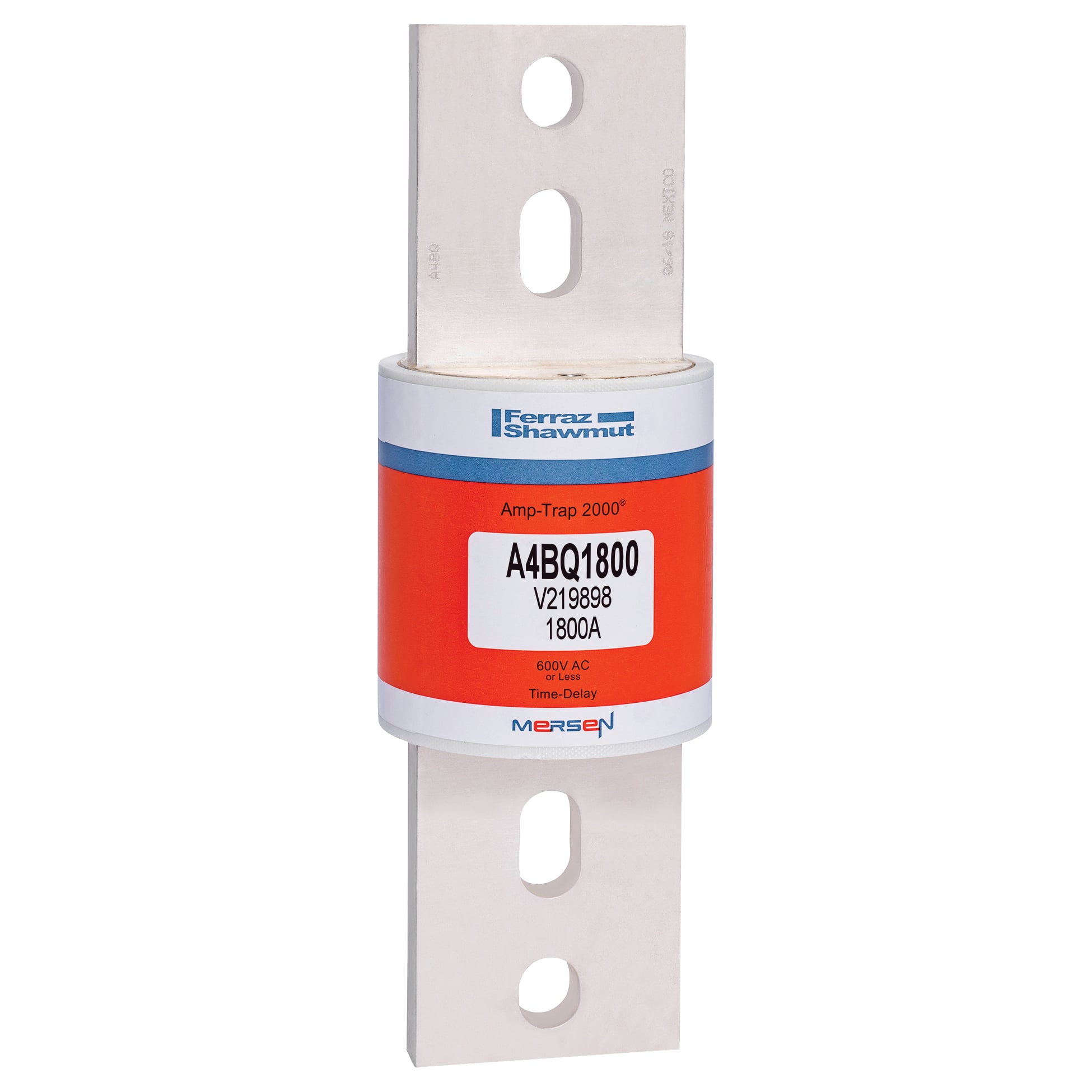 A4BQ1800 Amp-Trap 2000 SmartSpot Low Voltage North American Style Time Delay Power Fuse, 1800 A, 600 V AC, 200 kA Interrupt, L Class, Cylindrical Body