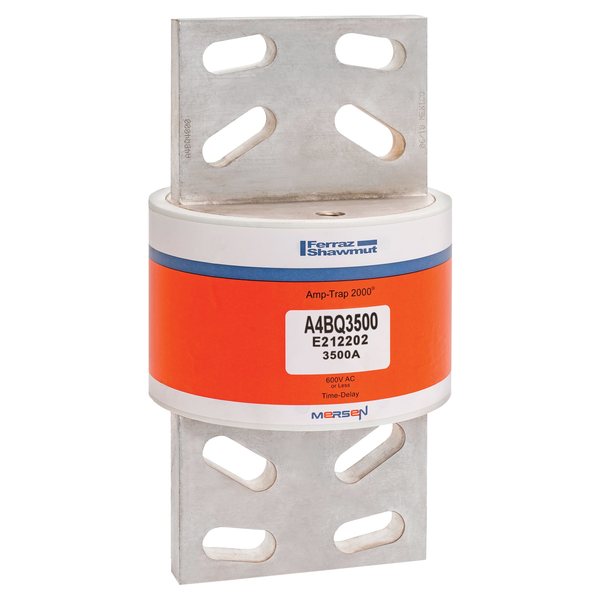 A4BQ3500 Amp-Trap 2000 SmartSpot Low Voltage North American Style Time Delay Power Fuse, 3500 A, 600 V AC, 200 kA Interrupt, L Class, Cylindrical Body