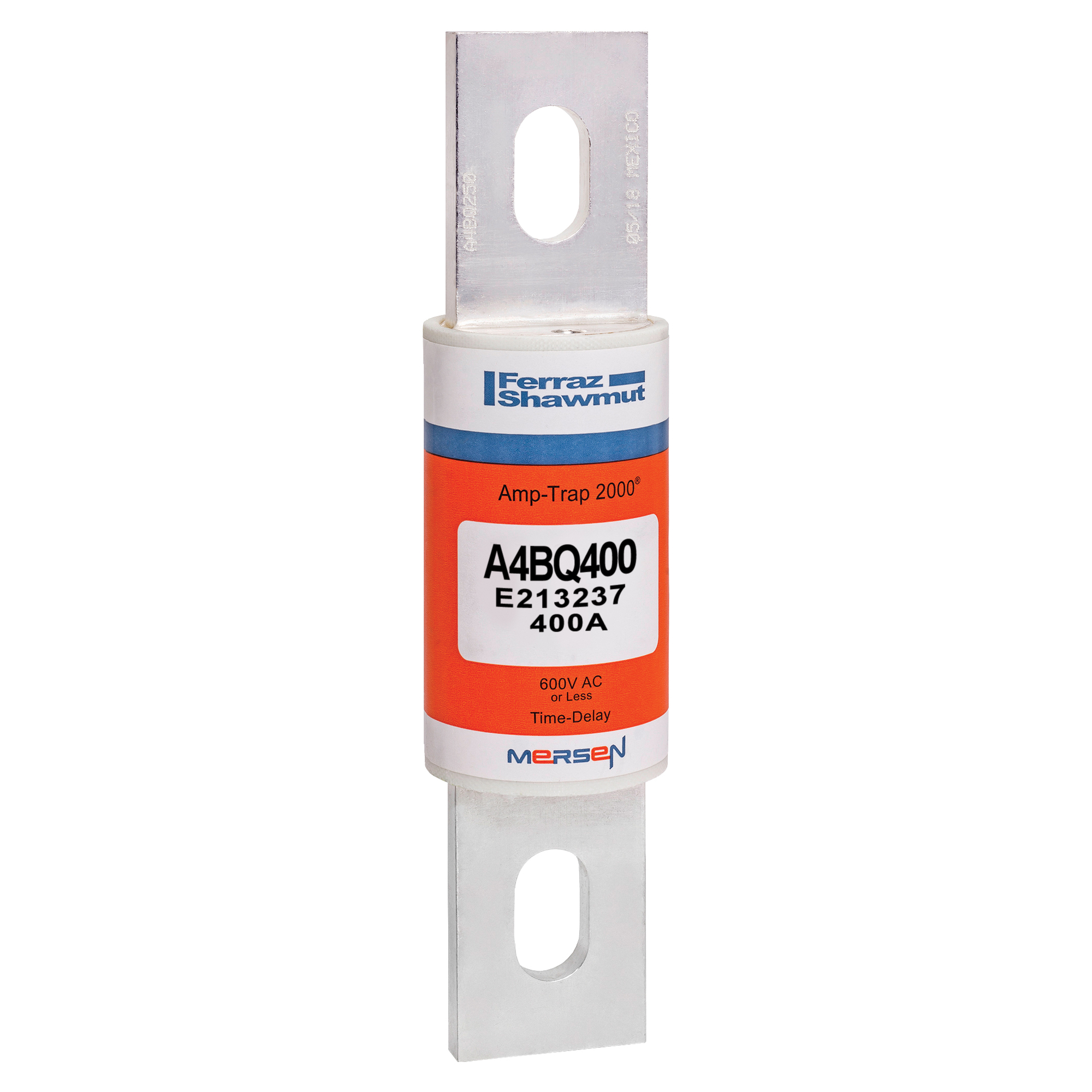 A4BQ400 Amp-Trap 2000 SmartSpot Current Limiting Low Voltage North American Time Delay Power Fuse, 400 A, 600 V AC, 200 kA Interrupt, L Class, Cylindrical Body