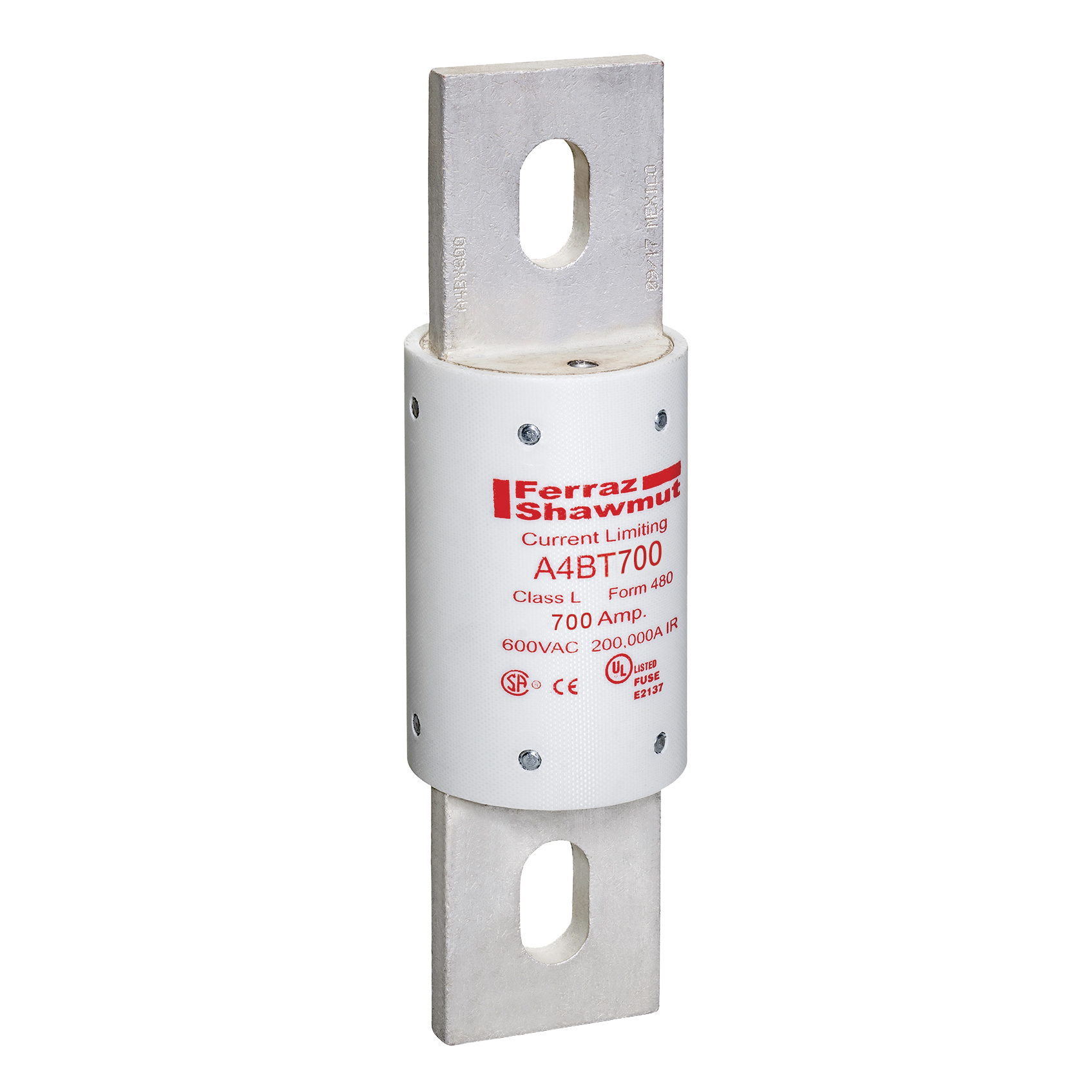 A4BT700 Amp-Trap Current Limiting Low Voltage Time Delay Fuse, 700 A, 600 V AC/500 V DC, 200/100 kA Interrupt, L Class, Cylindrical Body