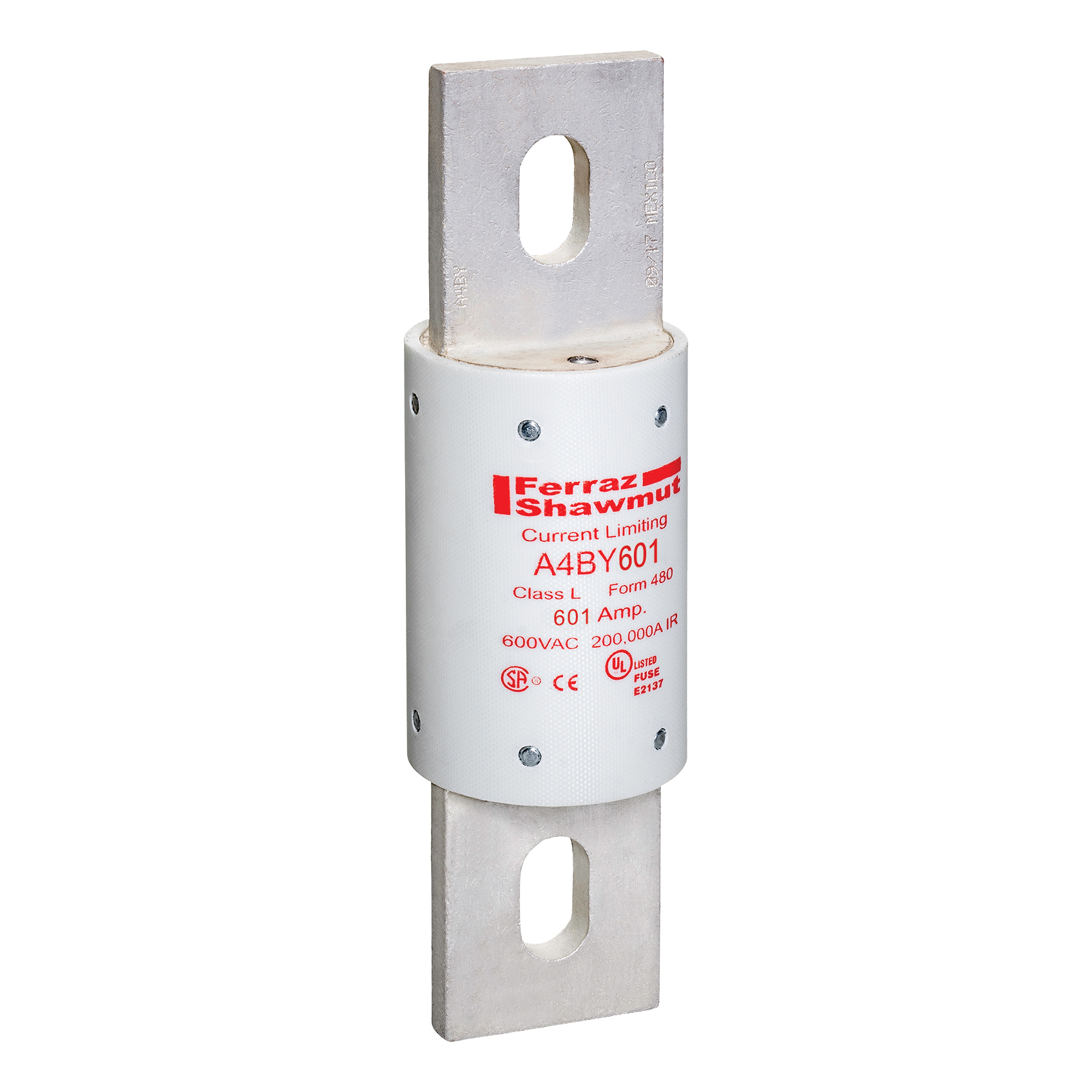 A4BY601 Amp-Trap Current Limiting Low Voltage Time Delay Fuse, 601 A, 600 V AC/300 V DC, 200/100 kA Interrupt, L Class, Cylindrical Body