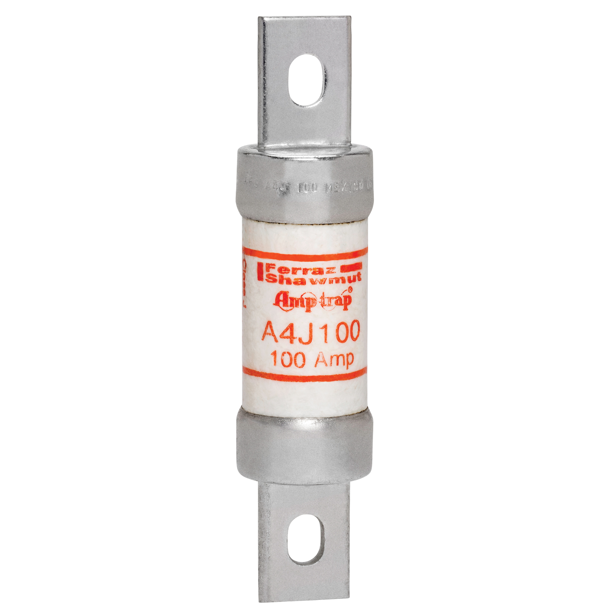 A4J100 Amp-Trap Current Limiting Low Voltage Fast Acting Fuse, 100 A, 600 V AC/300 V DC, 200/100 kA, Class J, Cylindrical Body