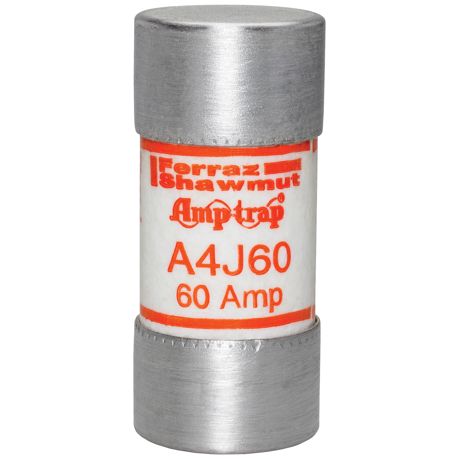 A4J60 Amp-Trap Current Limiting Low Voltage Fast Acting Fuse, 60 A, 600 V AC/300 V DC, 200/100 kA, Class J, Cylindrical Body