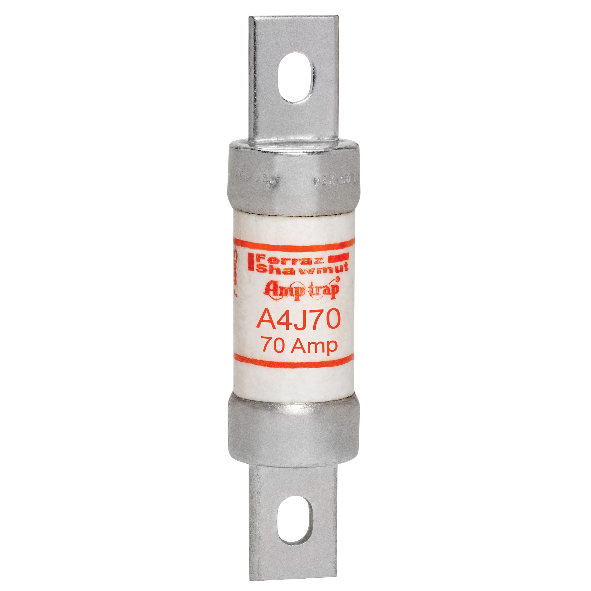 A4J70 Amp-Trap Current Limiting Low Voltage Fast Acting Fuse, 70 A, 600 V AC/300 V DC, 200/100 kA, Class J, Cylindrical Body