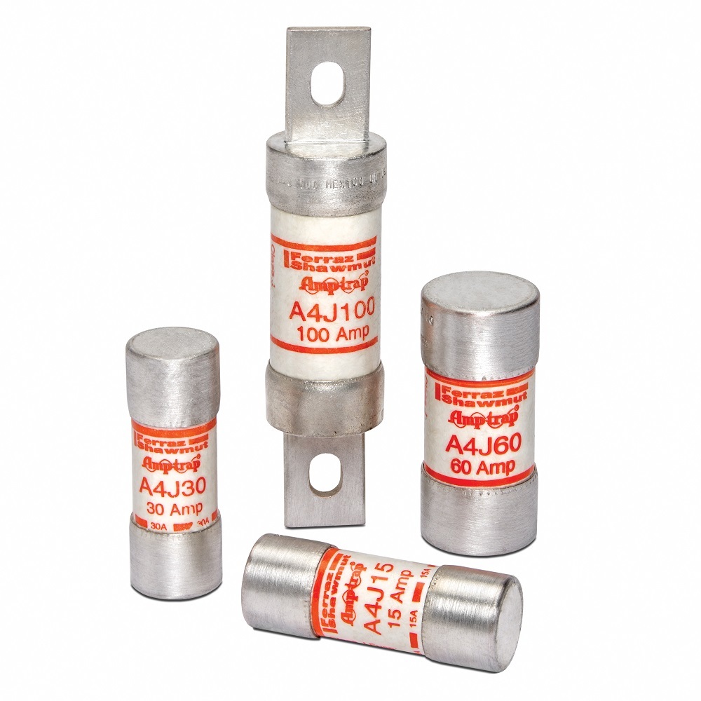 A4J90 Amp-Trap Current Limiting Low Voltage Fast Acting Fuse, 90 A, 600 V AC/300 V DC, 200/100 kA, Class J, Cylindrical Body