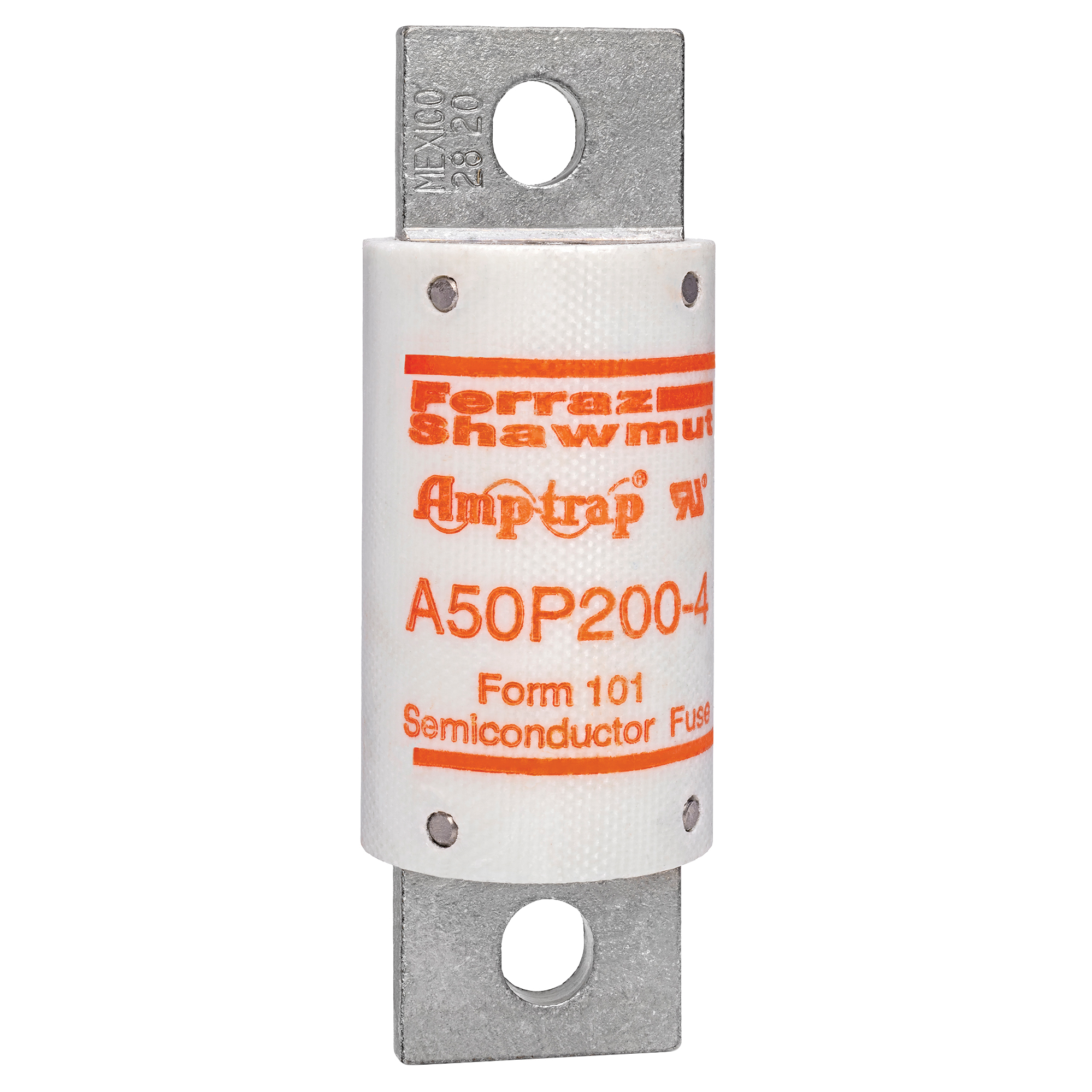A50P200-4 Amp-Trap Current Limiting Fast Acting Semiconductor Fuse, 200 A, 500 V AC, 100 kA Interrupt, Cylindrical Body