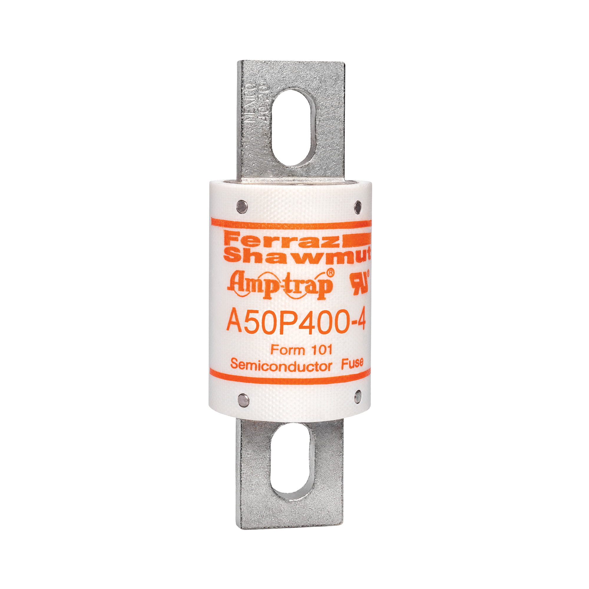 A50P400-4 Amp-Trap Current Limiting Fast Acting Semiconductor Fuse, 400 A, 500 V AC, 100 kA Interrupt, Cylindrical Body