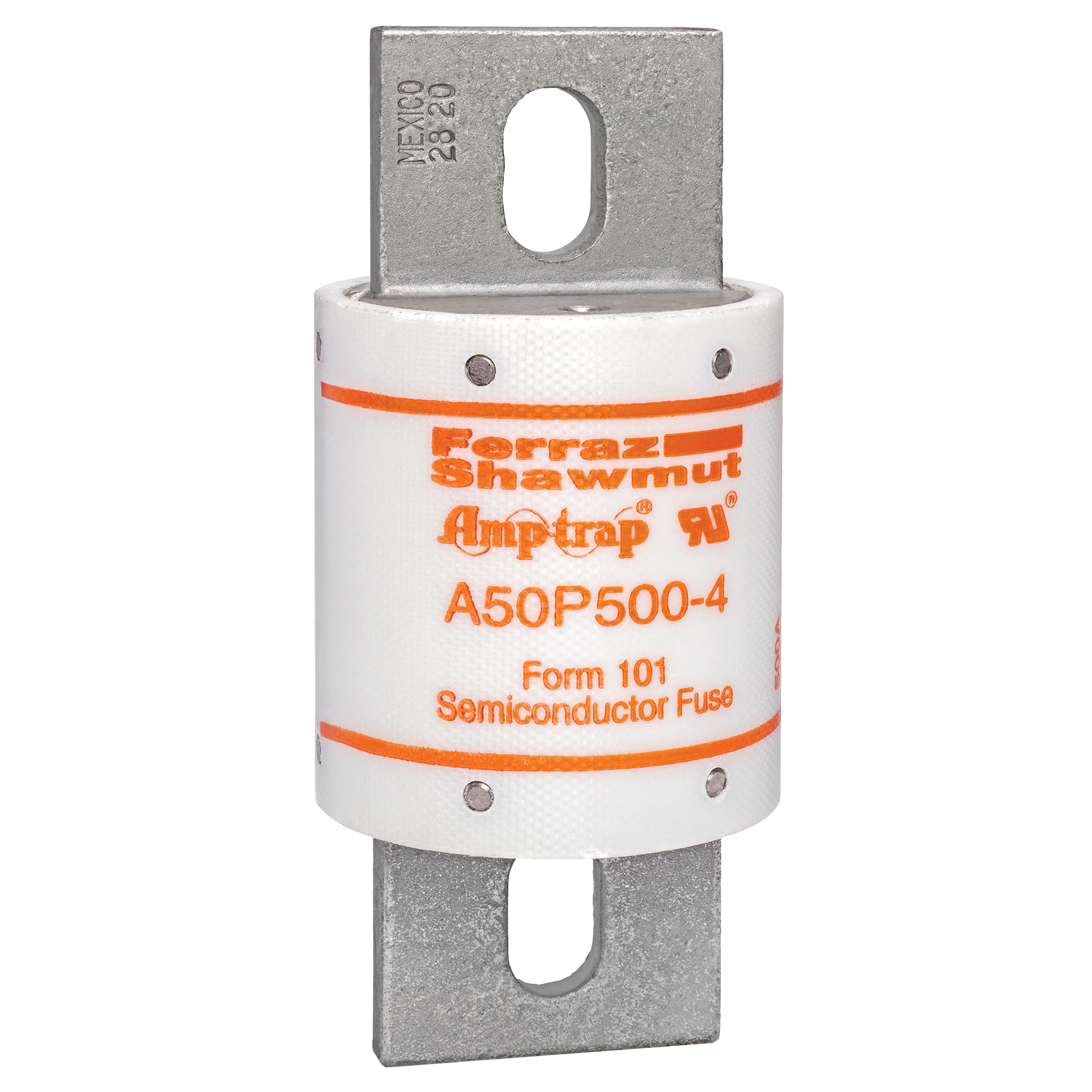 A50P500-4 Amp-Trap Current Limiting Fast Acting Semiconductor Fuse, 500 A, 500 V AC, 100 kA Interrupt, Cylindrical Body