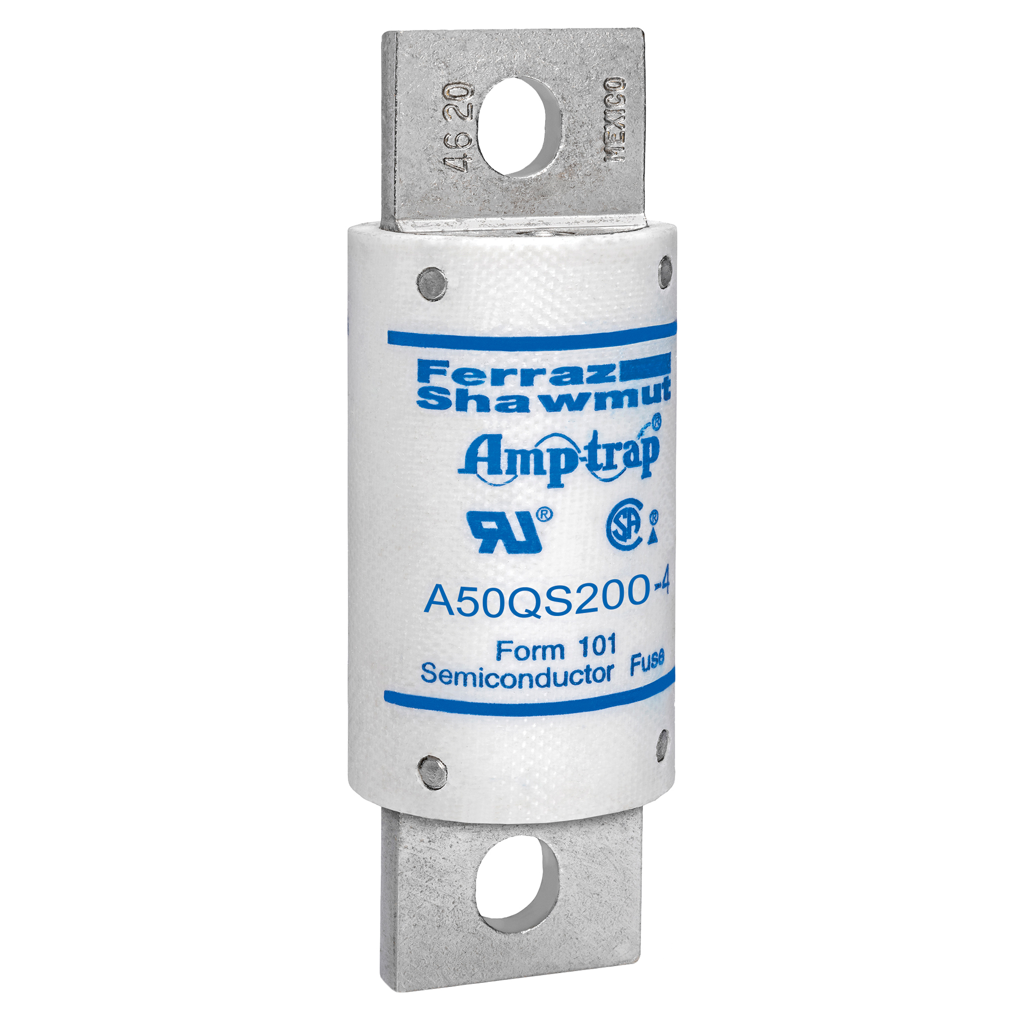 A50QS200-4 Amp-Trap Semiconductor Fuse, 200 A, 500 V AC/DC, 200/87 kA Interrupt, Cylindrical Body