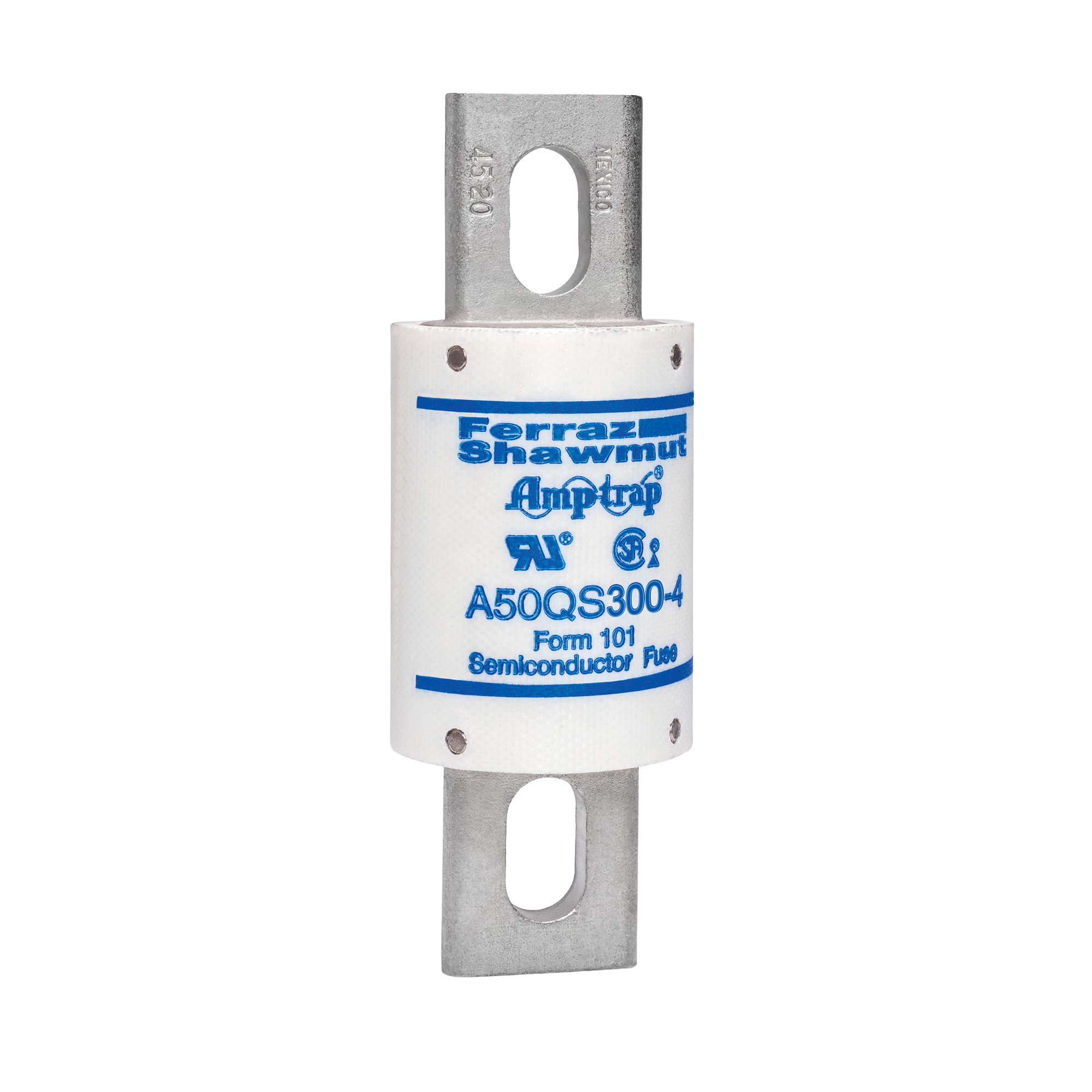 A50QS300-4 Amp-Trap Semiconductor Fuse, 300 A, 500 V AC/DC, 200/87 kA Interrupt, Cylindrical Body