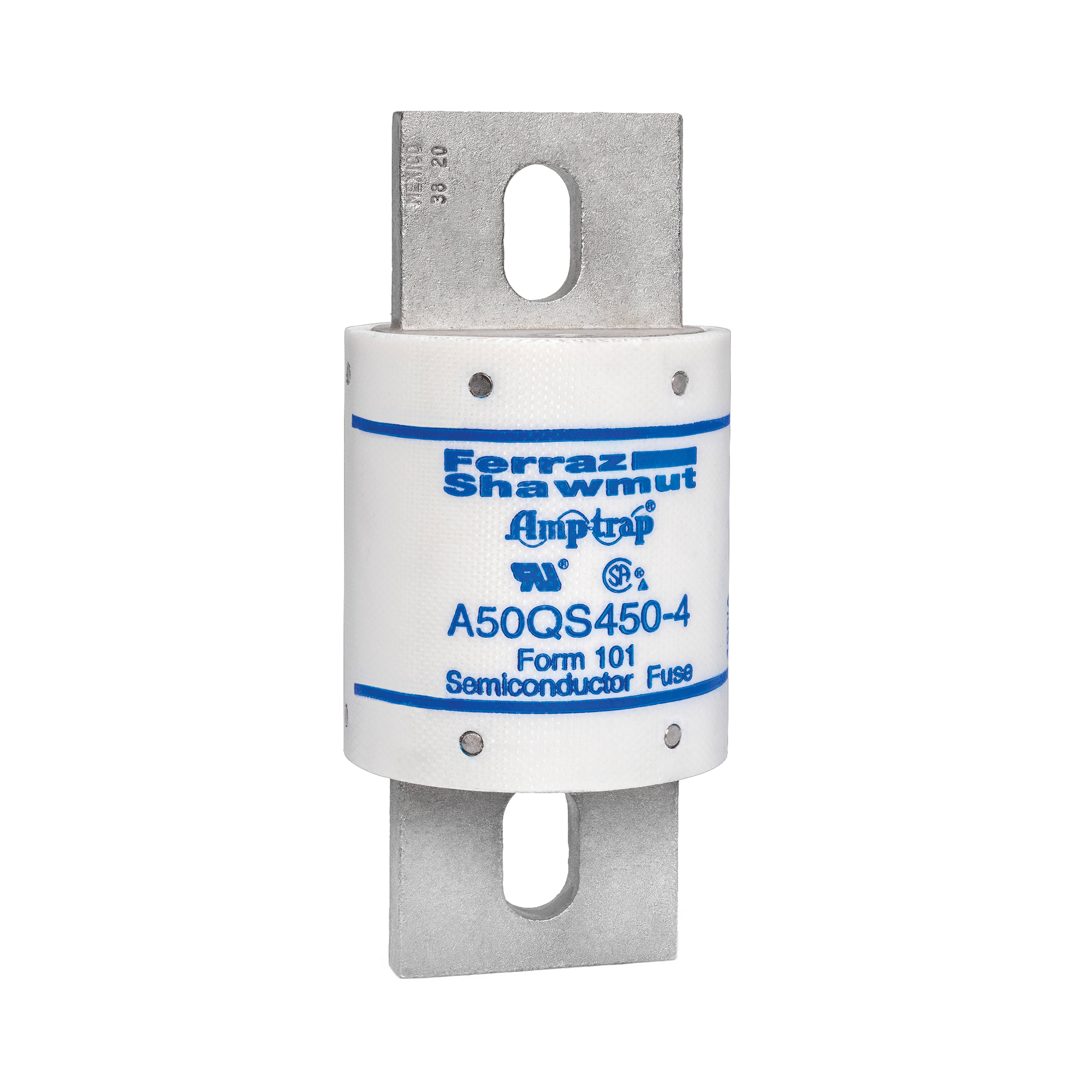 A50QS450-4 Amp-Trap Semiconductor Fuse, 450 A, 500 V AC/DC, 200/87 kA Interrupt, Cylindrical Body