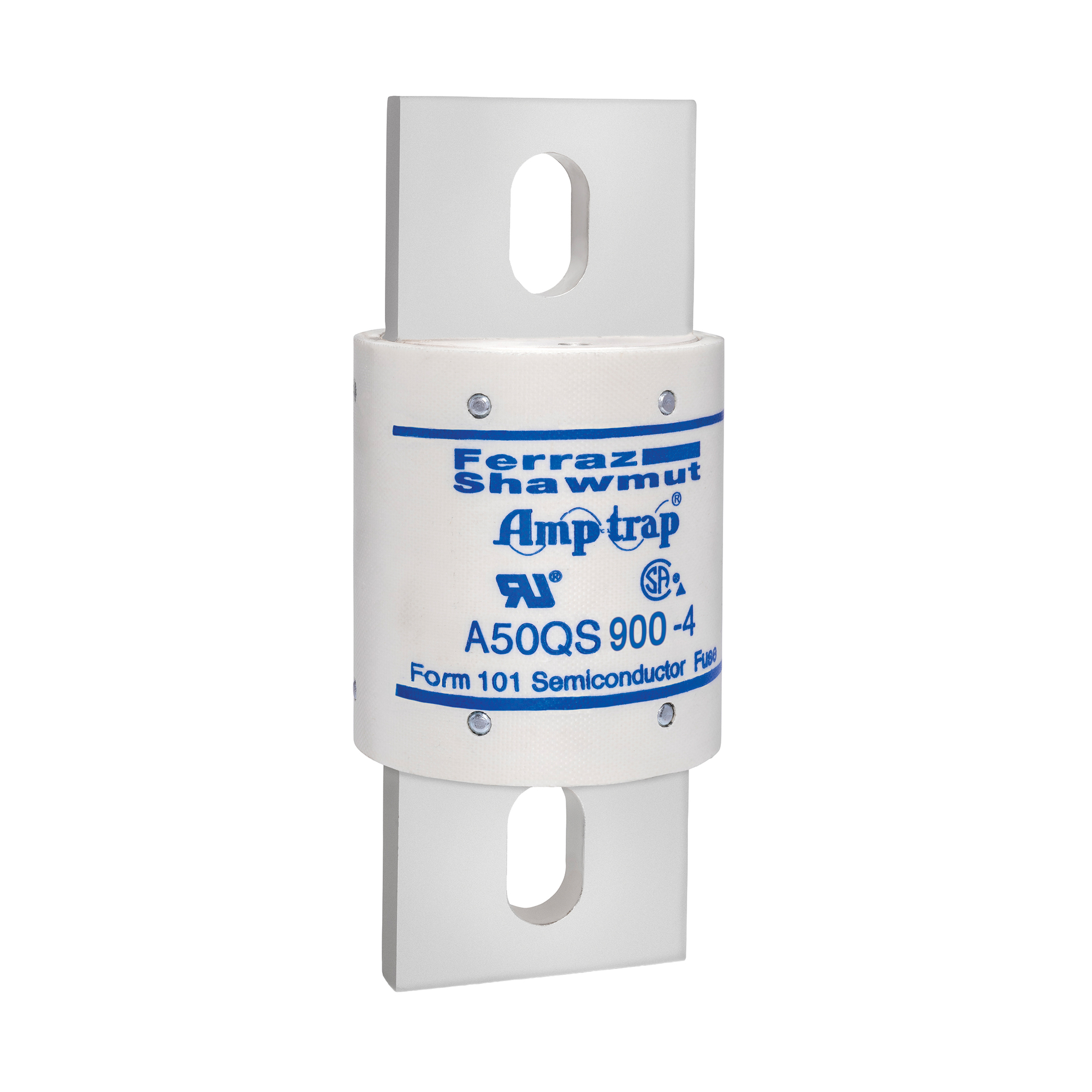 A50QS900-4 Amp-Trap Semiconductor Fuse, 900 A, 500 V AC/DC, 200/87 kA Interrupt, Cylindrical Body