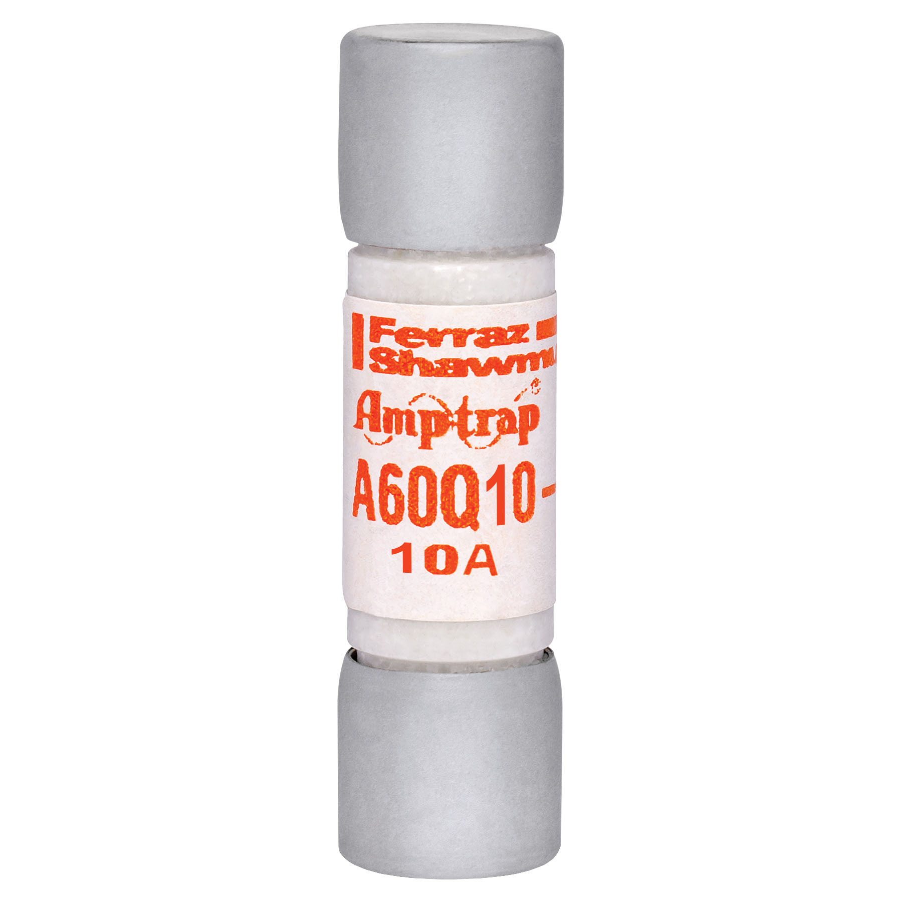 A60Q10-2 Amp-Trap Current Limiting Fast Acting Semiconductor Fuse, 10 A, 600 V AC/DC, 200/100 kA Interrupt, Cylindrical Body