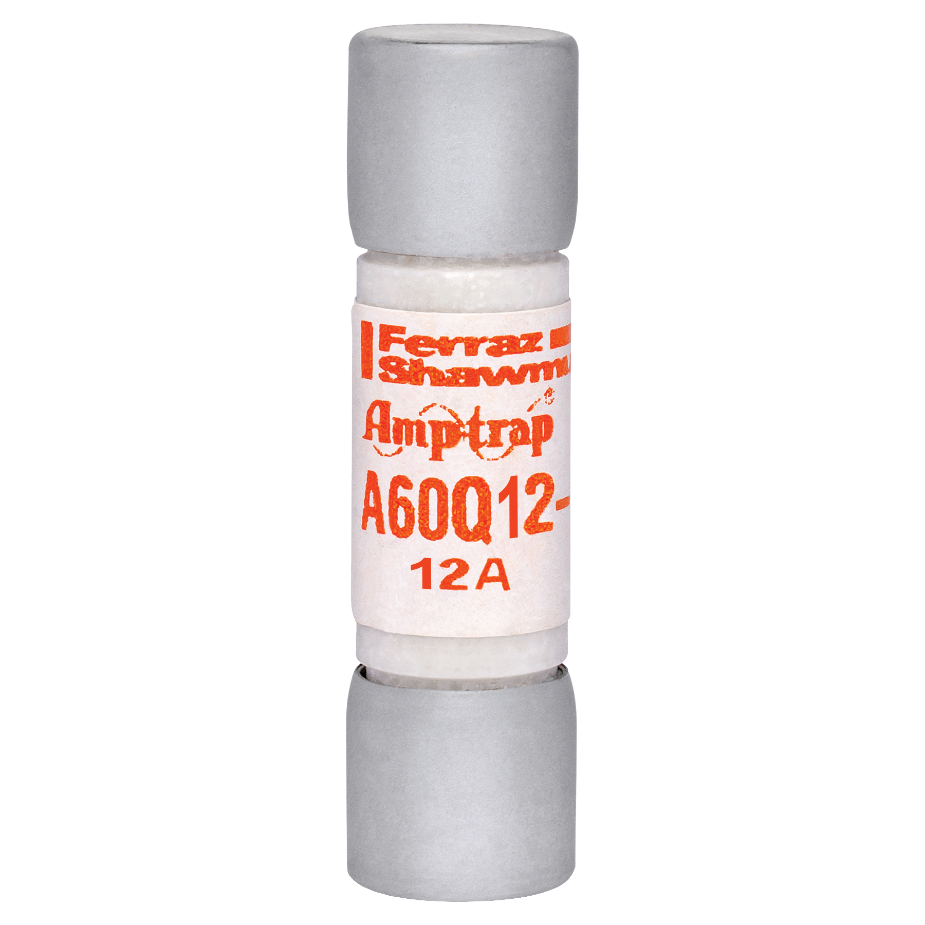 A60Q12-2 Amp-Trap Current Limiting Fast Acting Semiconductor Fuse, 12 A, 600 V AC/DC, 200/100 kA Interrupt, Cylindrical Body