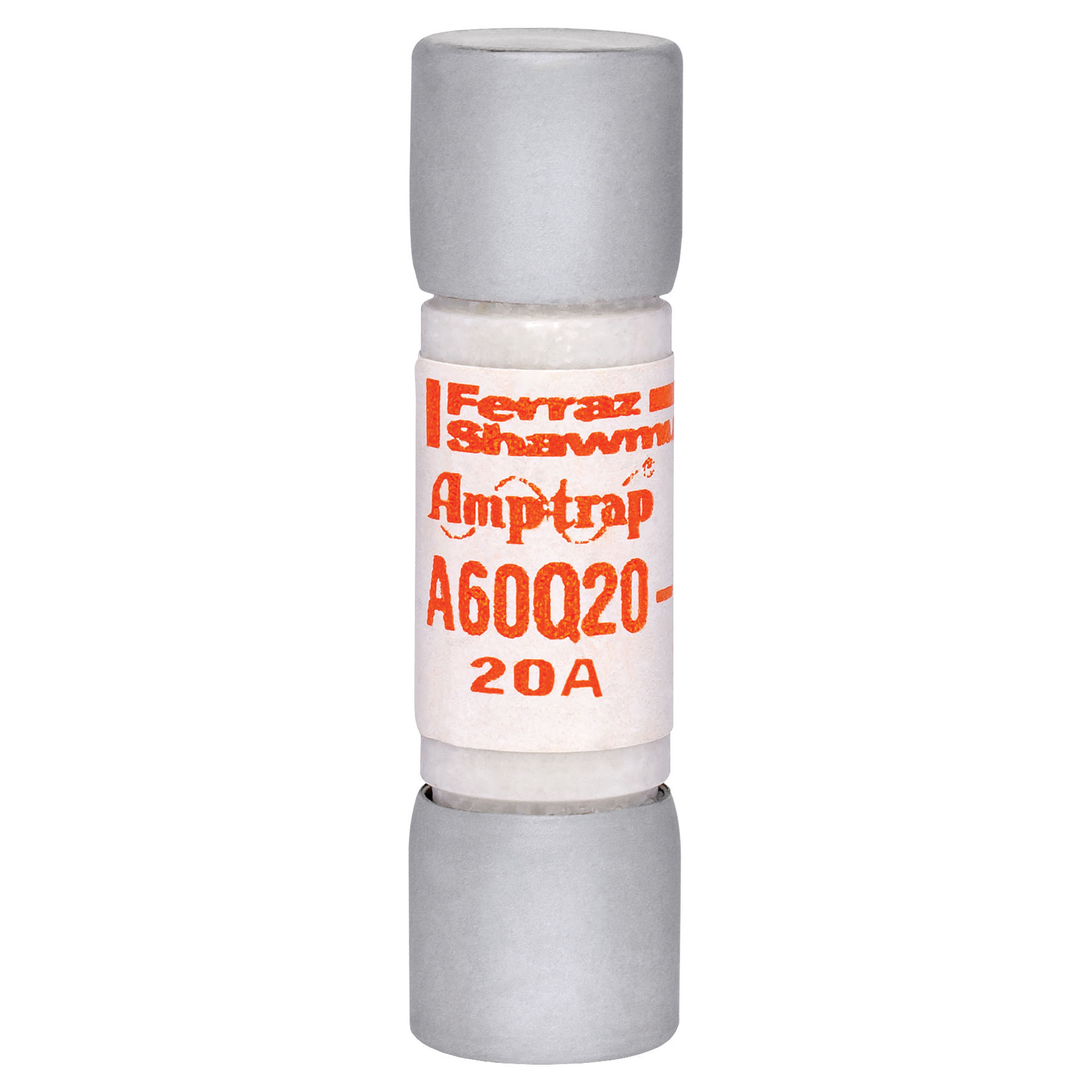 A60Q20-2 Amp-Trap Current Limiting Fast Acting Semiconductor Fuse, 20 A, 600 V AC/DC, 200/100 kA Interrupt, Cylindrical Body