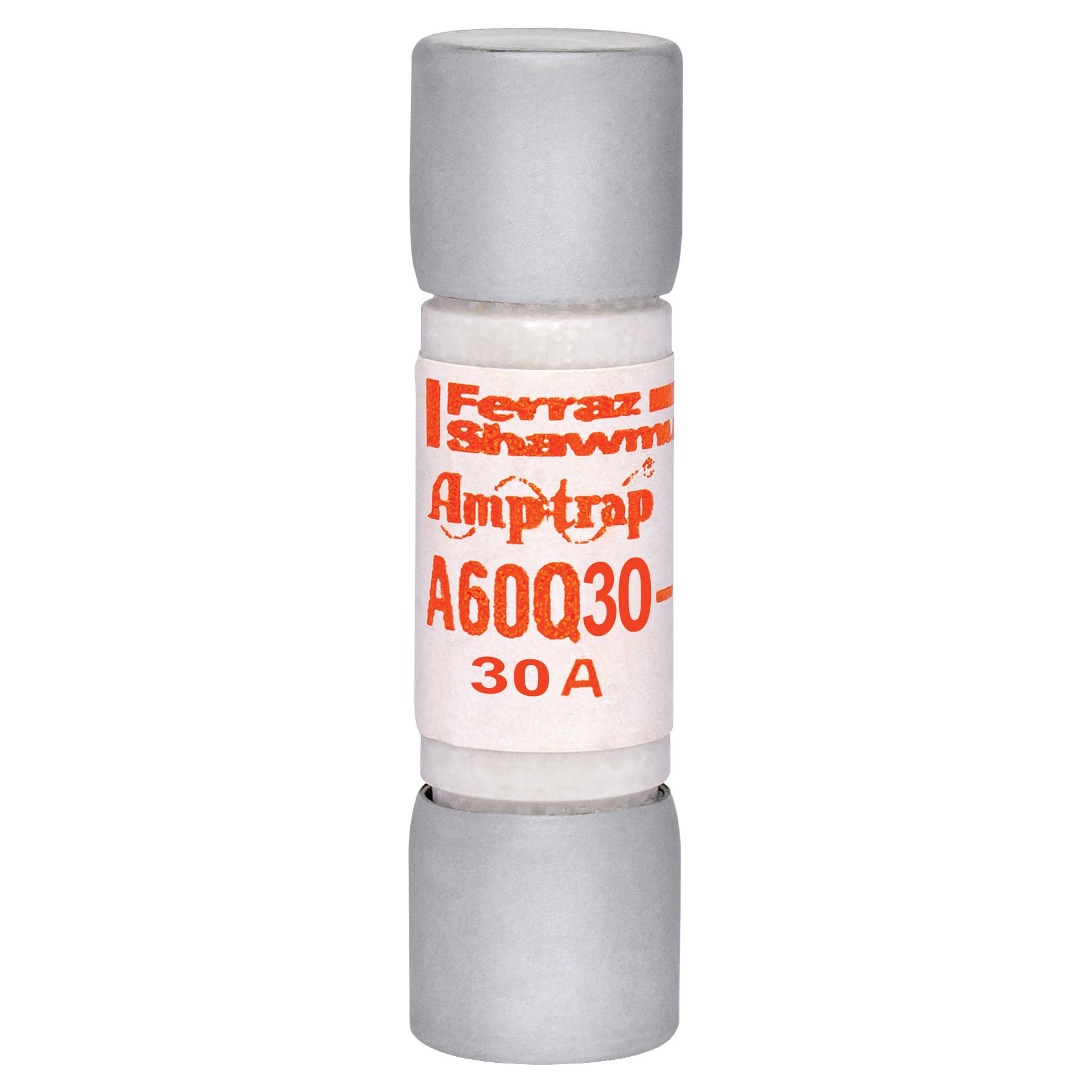 A60Q30-2 Amp-Trap Current Limiting Fast Acting Semiconductor Fuse, 30 A, 600 V AC/DC, 200/100 kA Interrupt, Cylindrical Body