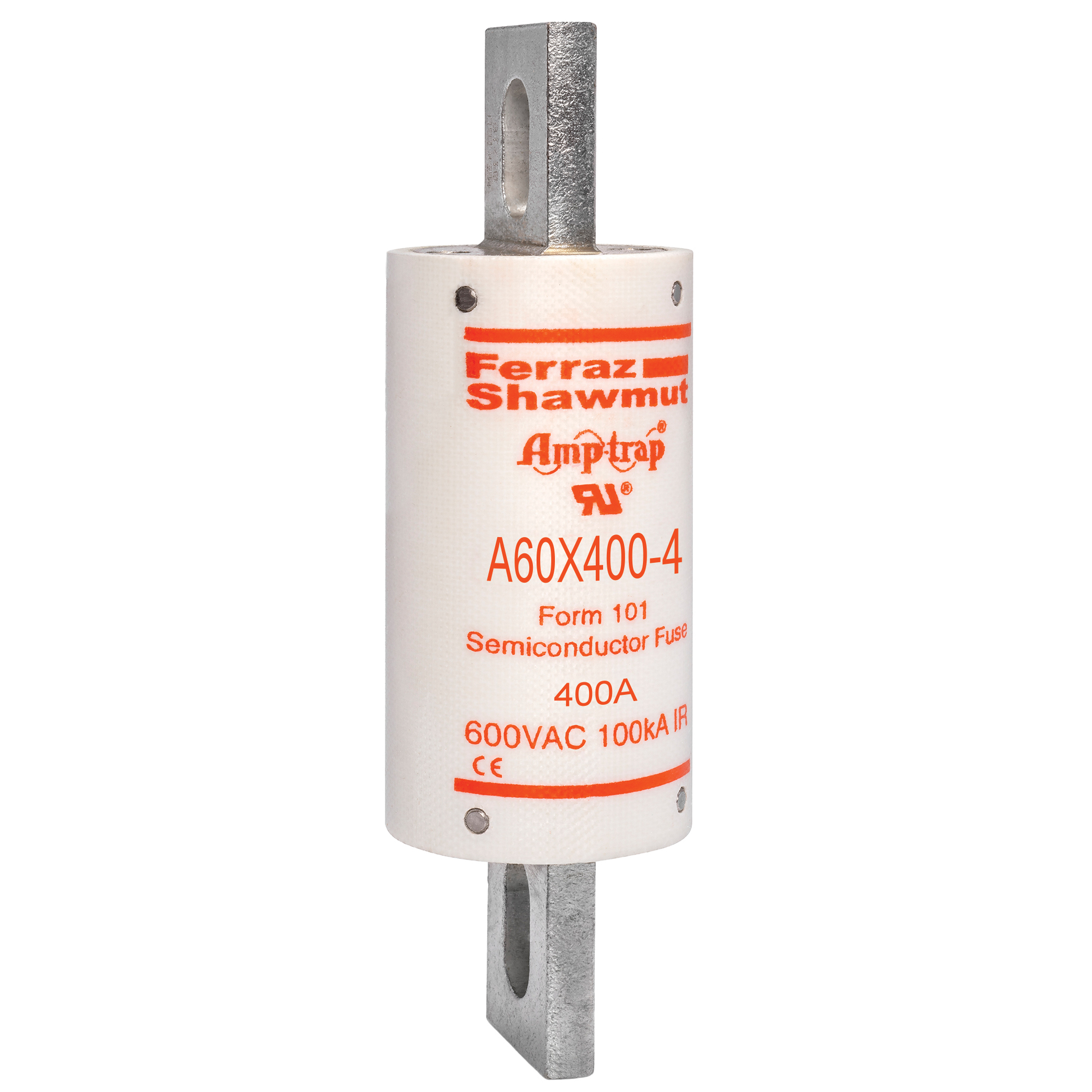 A60X400-4 Amp-Trap A60X Current Limiting Fast Acting Semiconductor Fuse, 400 A, 600 V AC, 200 kA Interrupt, Cylindrical Body