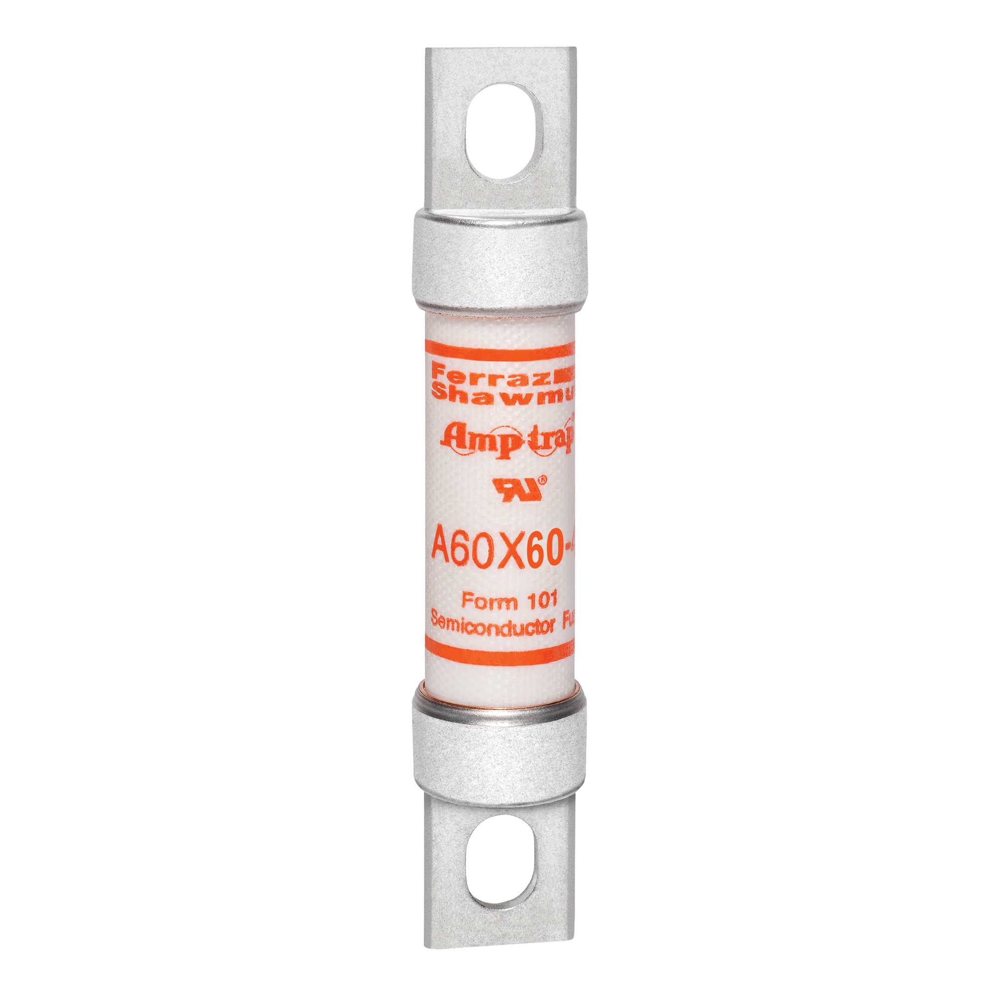 A60X60-4 Amp-Trap A60X Current Limiting Fast Acting Semiconductor Fuse, 60 A, 600 V AC, 200 kA Interrupt, Cylindrical Body