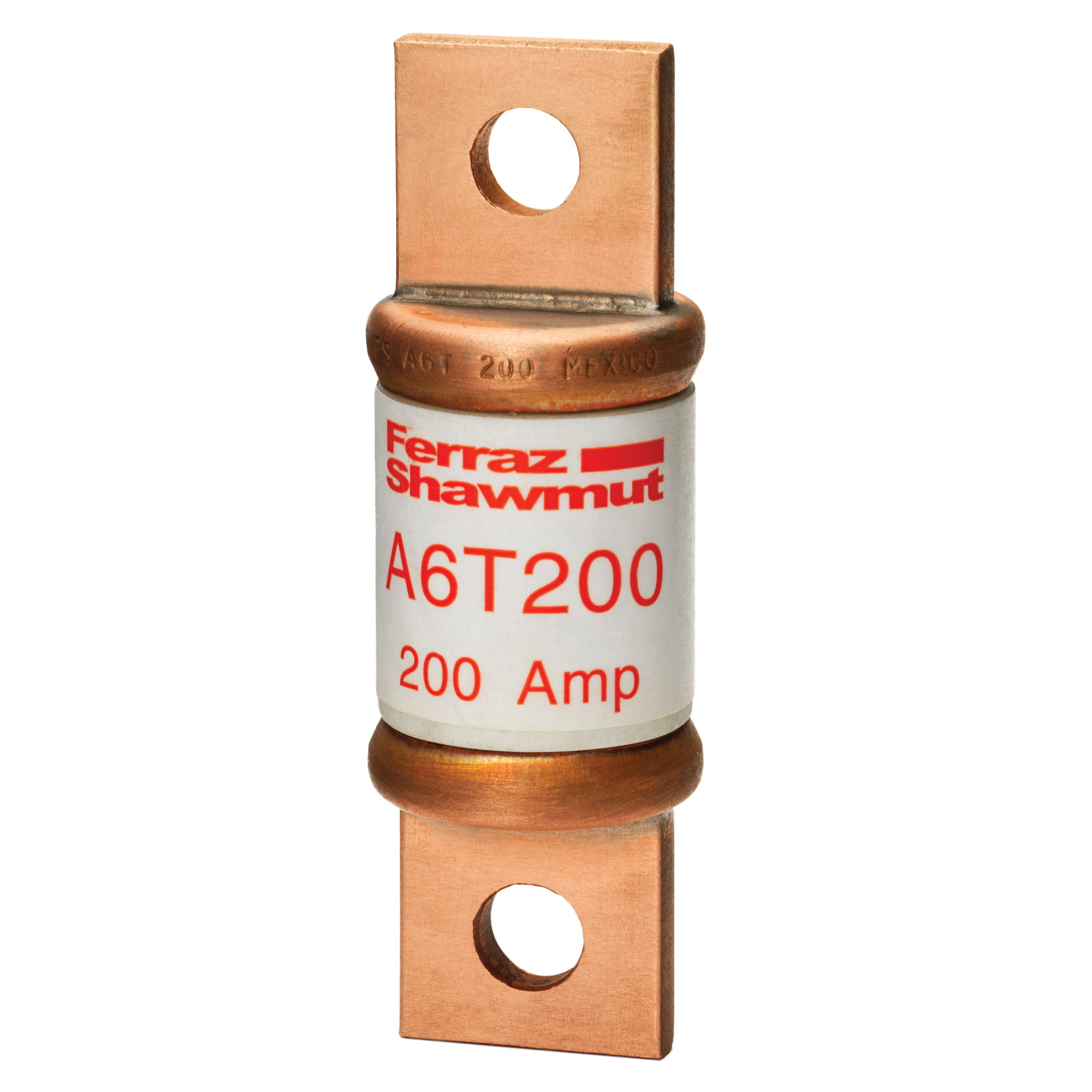A6T200 Amp-Trap Current Limiting Low Voltage Fast Acting Fuse, 200 A, 600 V AC/300 V DC, 100/200 kA Interrupt, T Class, Cylindrical Body