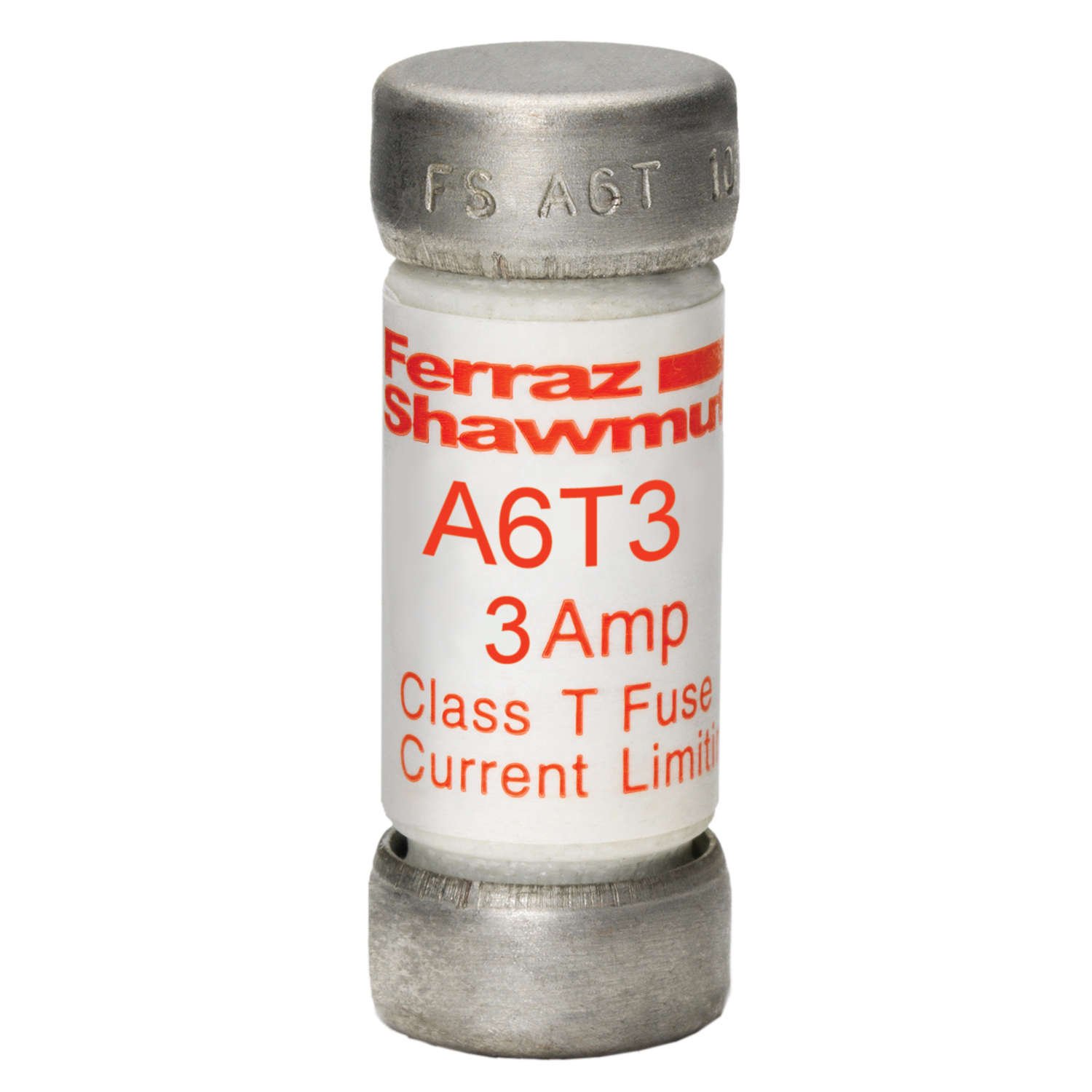 A6T3 Amp-Trap Current Limiting Low Voltage Fast Acting Fuse, 3 A, 600 V AC/300 V DC, 100/200 kA, Class T, Cylindrical Body