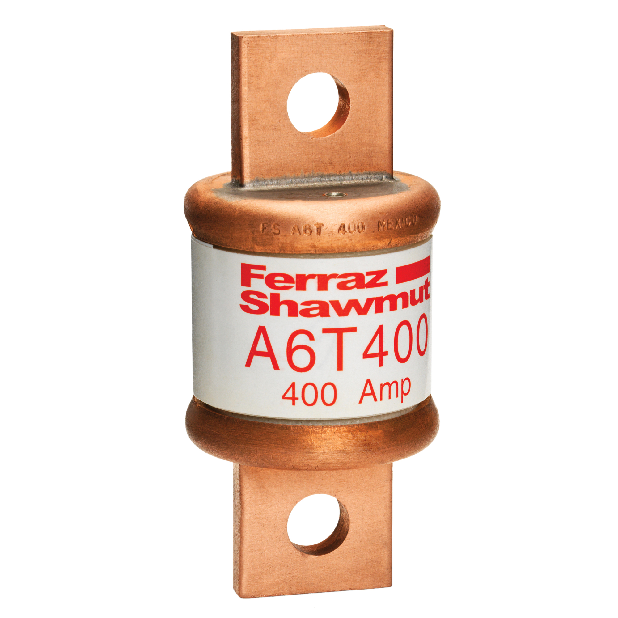 A6T400 Amp-Trap Current Limiting Low Voltage Fast Acting Fuse, 400 A, 600 V AC/300 V DC, 100/200 kA Interrupt, T Class, Cylindrical Body