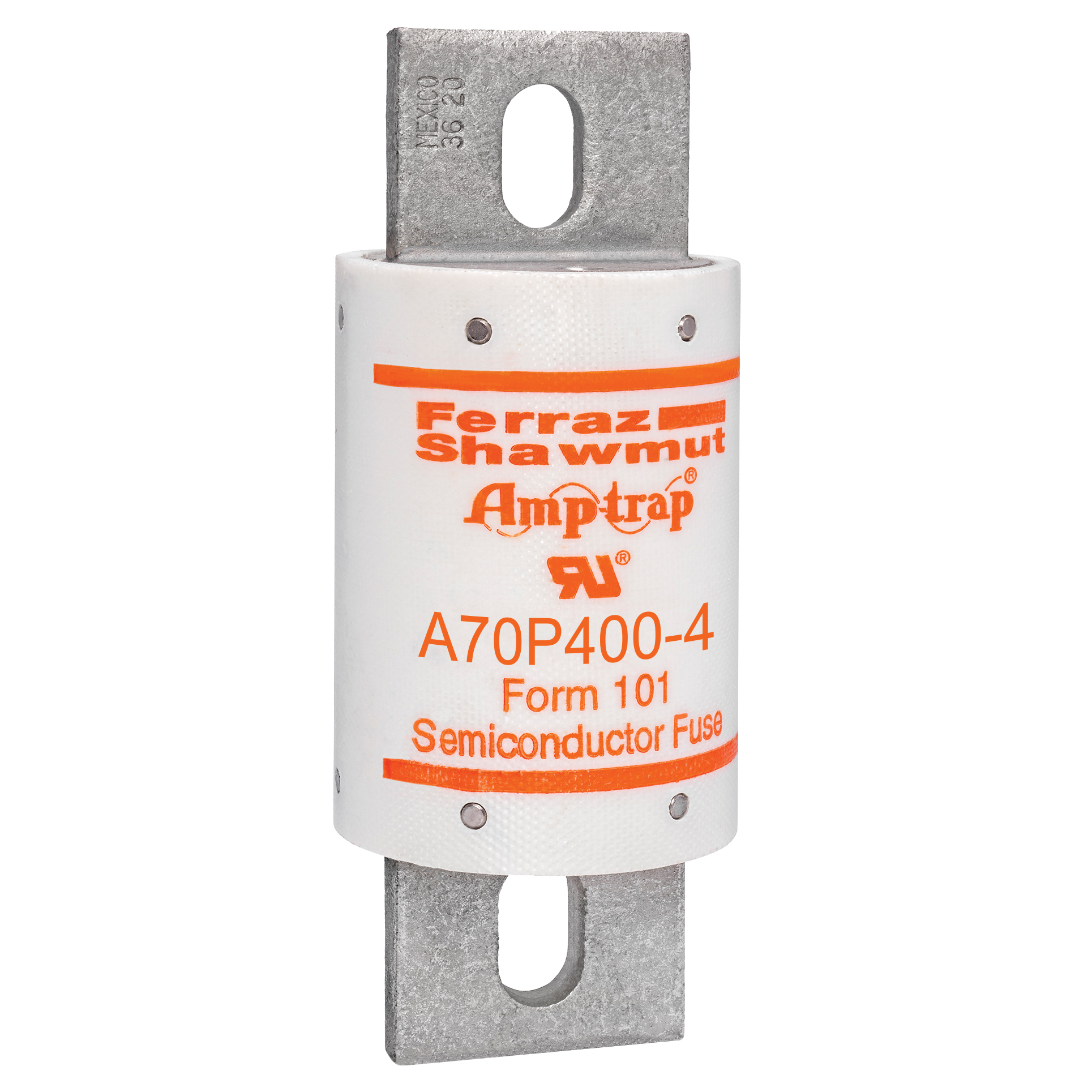 A70P400-4 Amp-Trap A70P Current Limiting High Speed Semiconductor Fuse, 400 A, 700 V AC/650 V DC, 100 kA Interrupt, Cylindrical Body