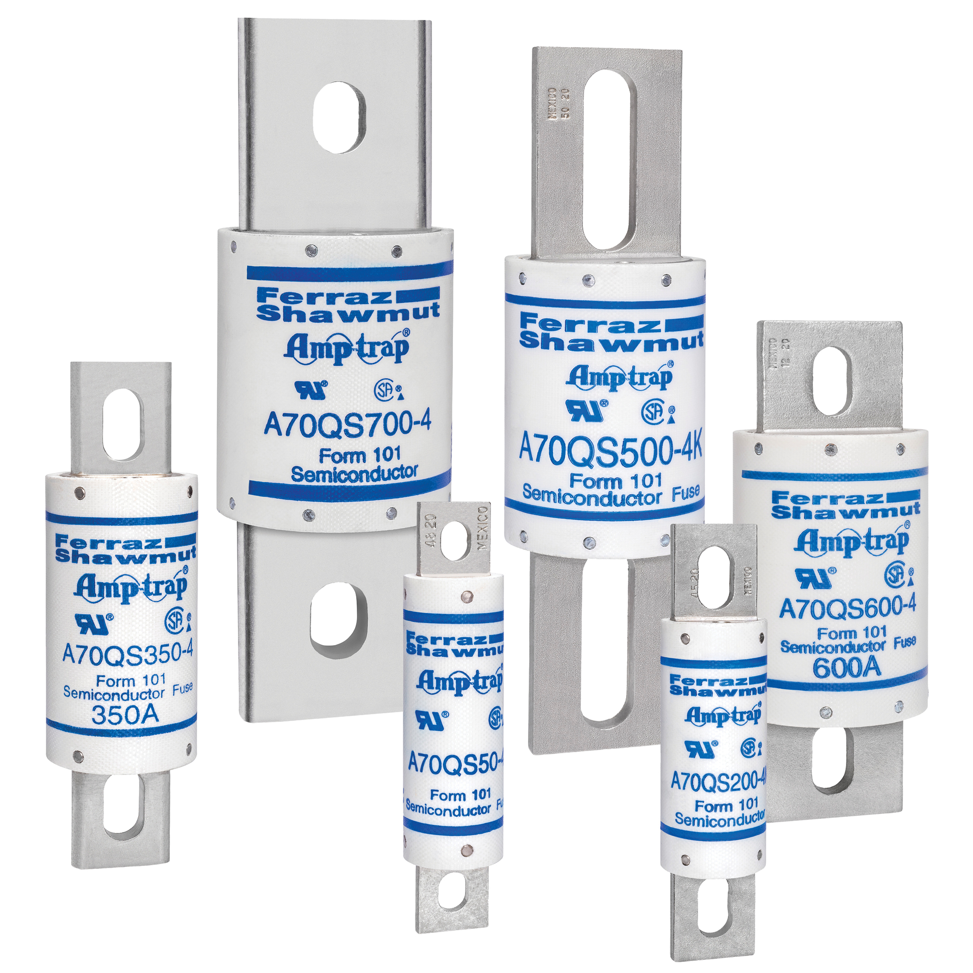 A70QS200-4K Amp-Trap High Speed Semiconductor Fuse, 200 A, 690 V AC/700 V DC, 200/100 kA Interrupt, Cylindrical Body