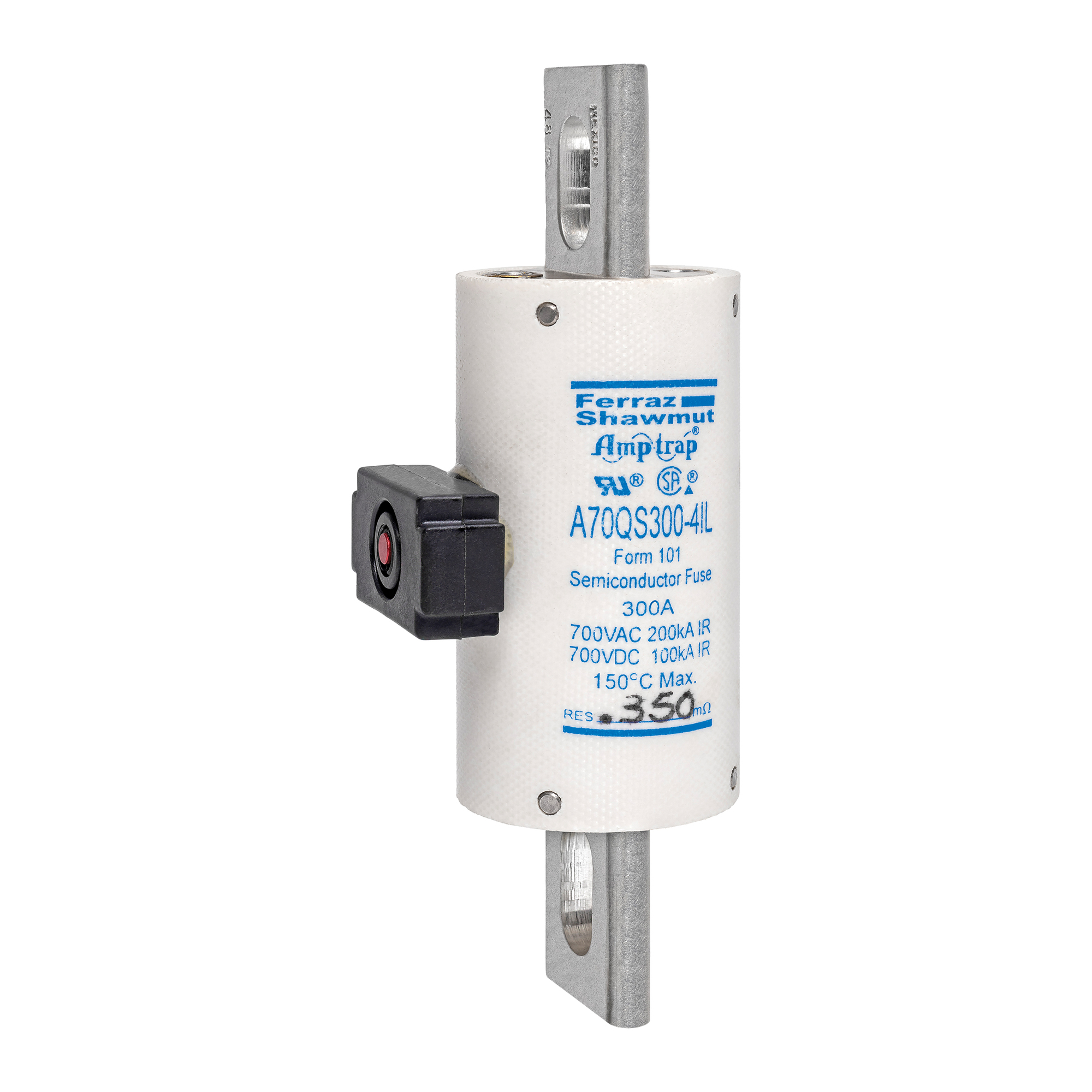 A70QS300-4IL Amp-Trap High Speed Semiconductor Fuse, 300 A, 690 V AC/700 V DC, 200/100 kA Interrupt, Cylindrical Body