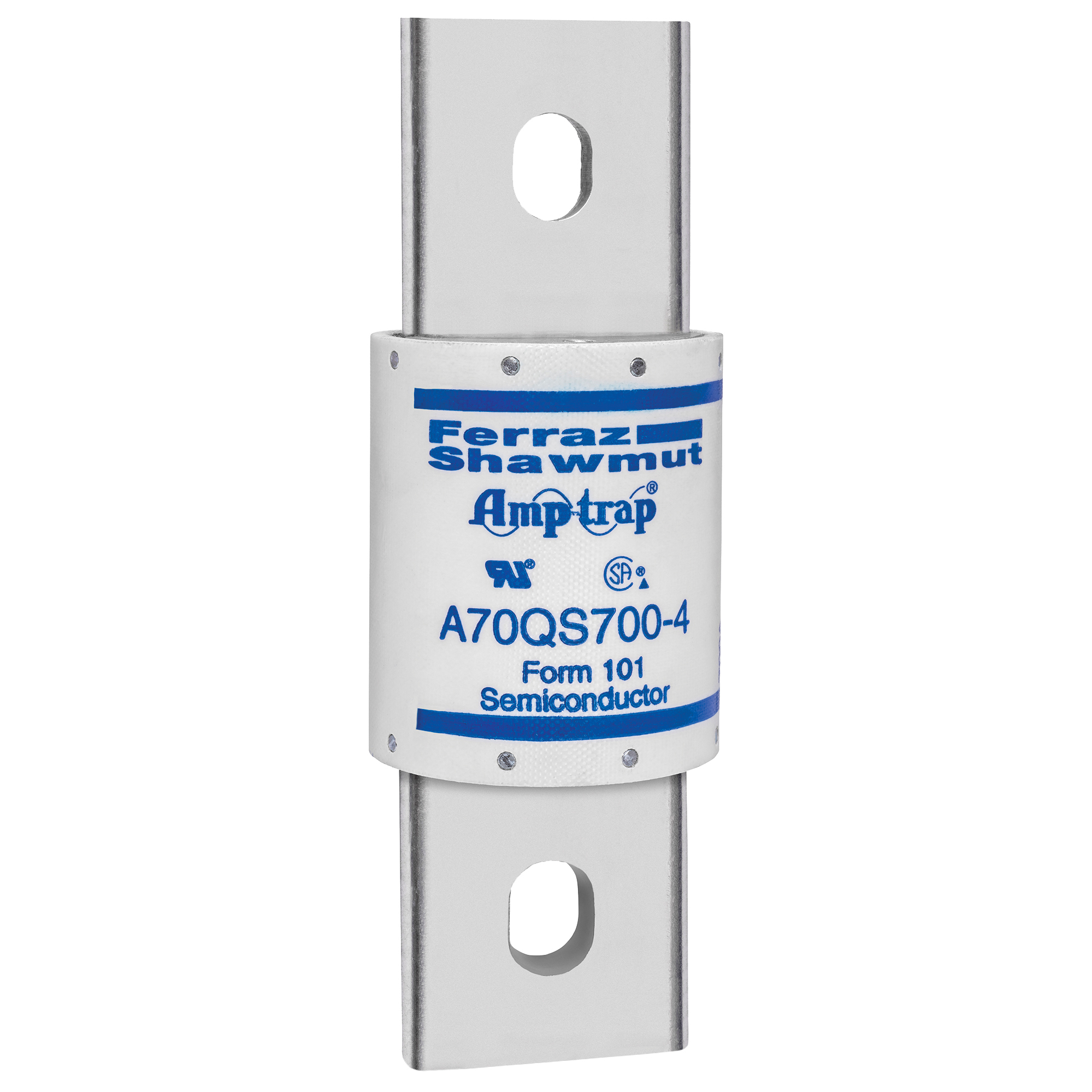 A70QS700-4 Amp-Trap High Speed Semiconductor Fuse, 700 A, 690 V AC/700 V DC, 200/100 kA Interrupt, Cylindrical Body