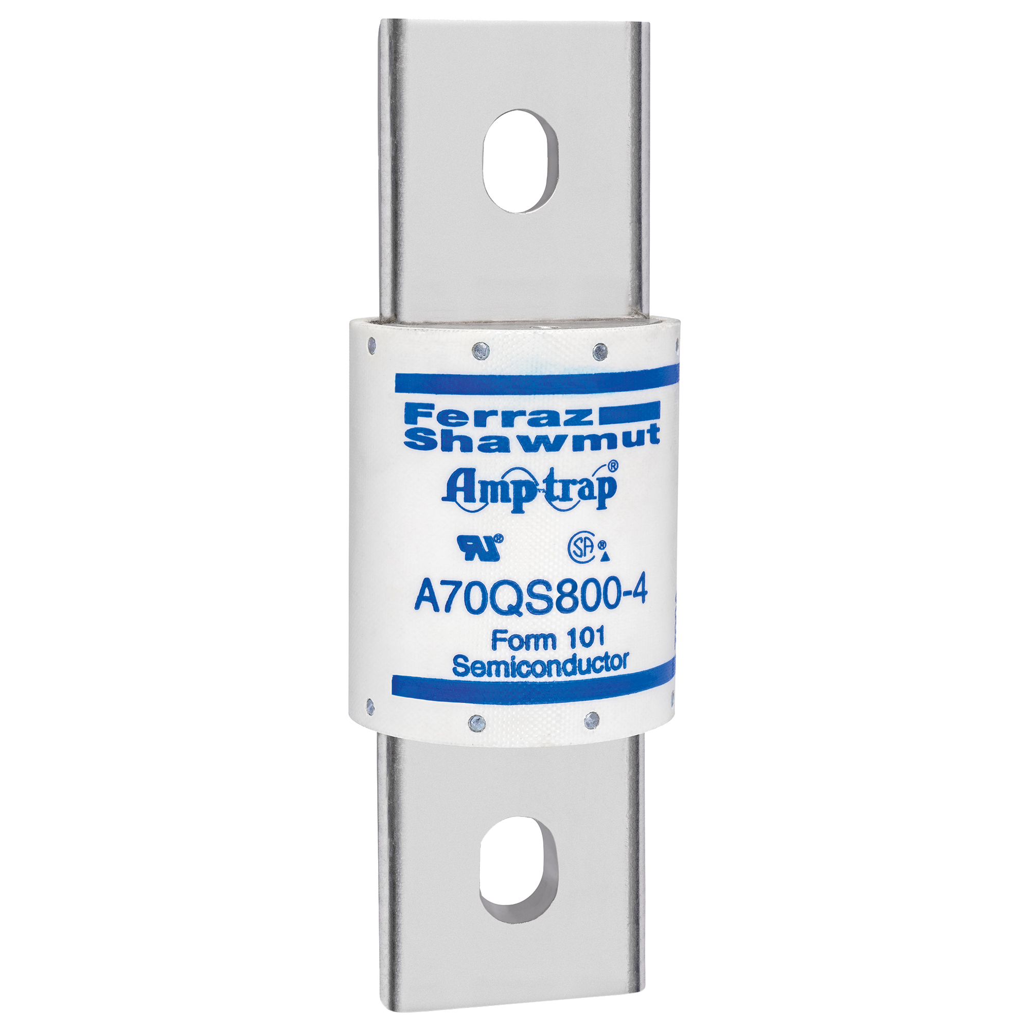 A70QS800-4 Amp-Trap High Speed Semiconductor Fuse, 800 A, 690 V AC/700 V DC, 200/100 kA Interrupt, Cylindrical Body