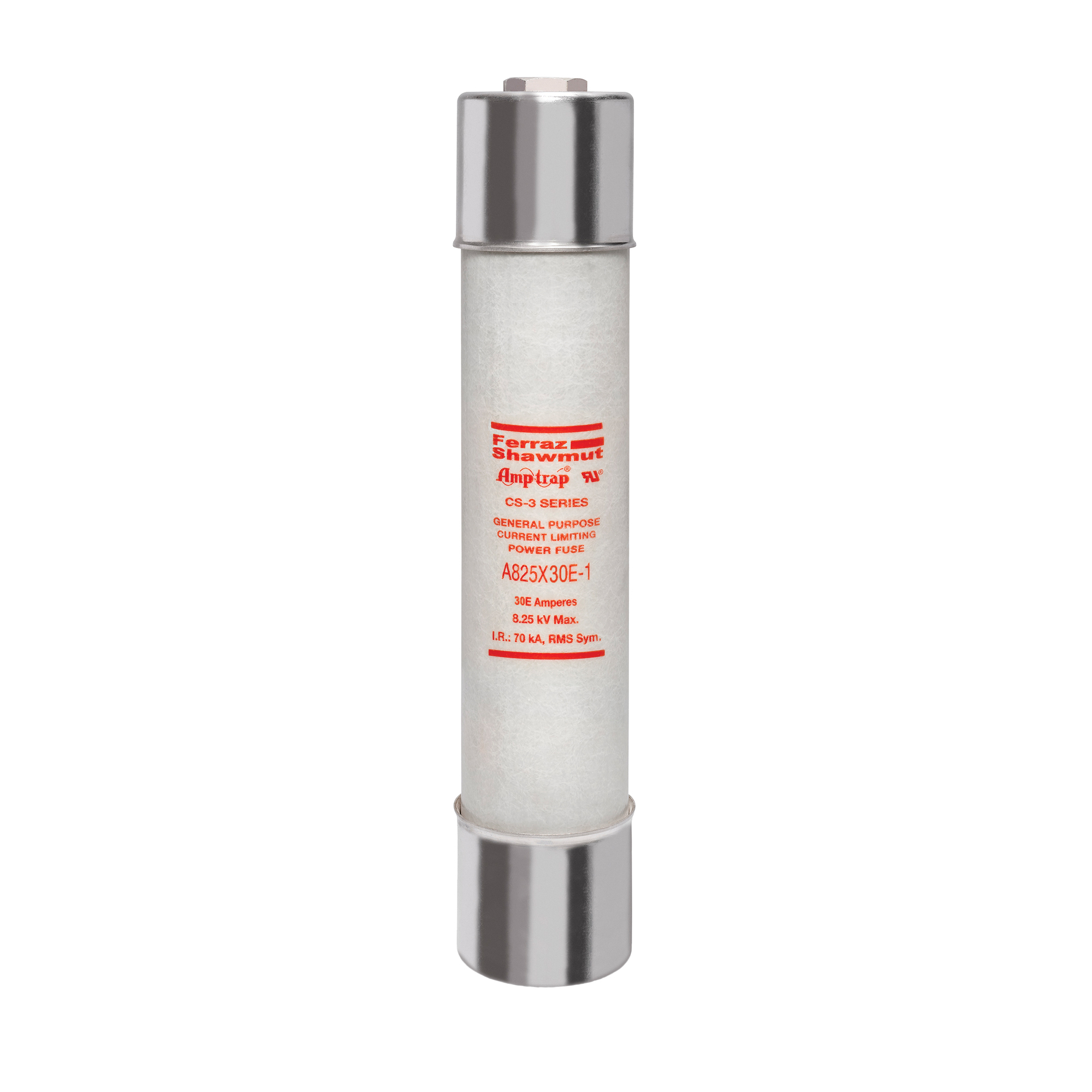 A825X30E-1 Amp-Trap CS-3A825X 1-Barrel General Purpose Medium Voltage Transformer Protection Fuse, 30 A, 8.25 kV AC, 50 kA Interrupt, Class: E, Ferrule Body