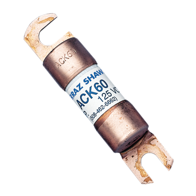 ACK225 Special Purpose Fuse, 225 A, 125 V AC/DC, 10 kA Interrupt, Time Delay Speed, Ferrule Body