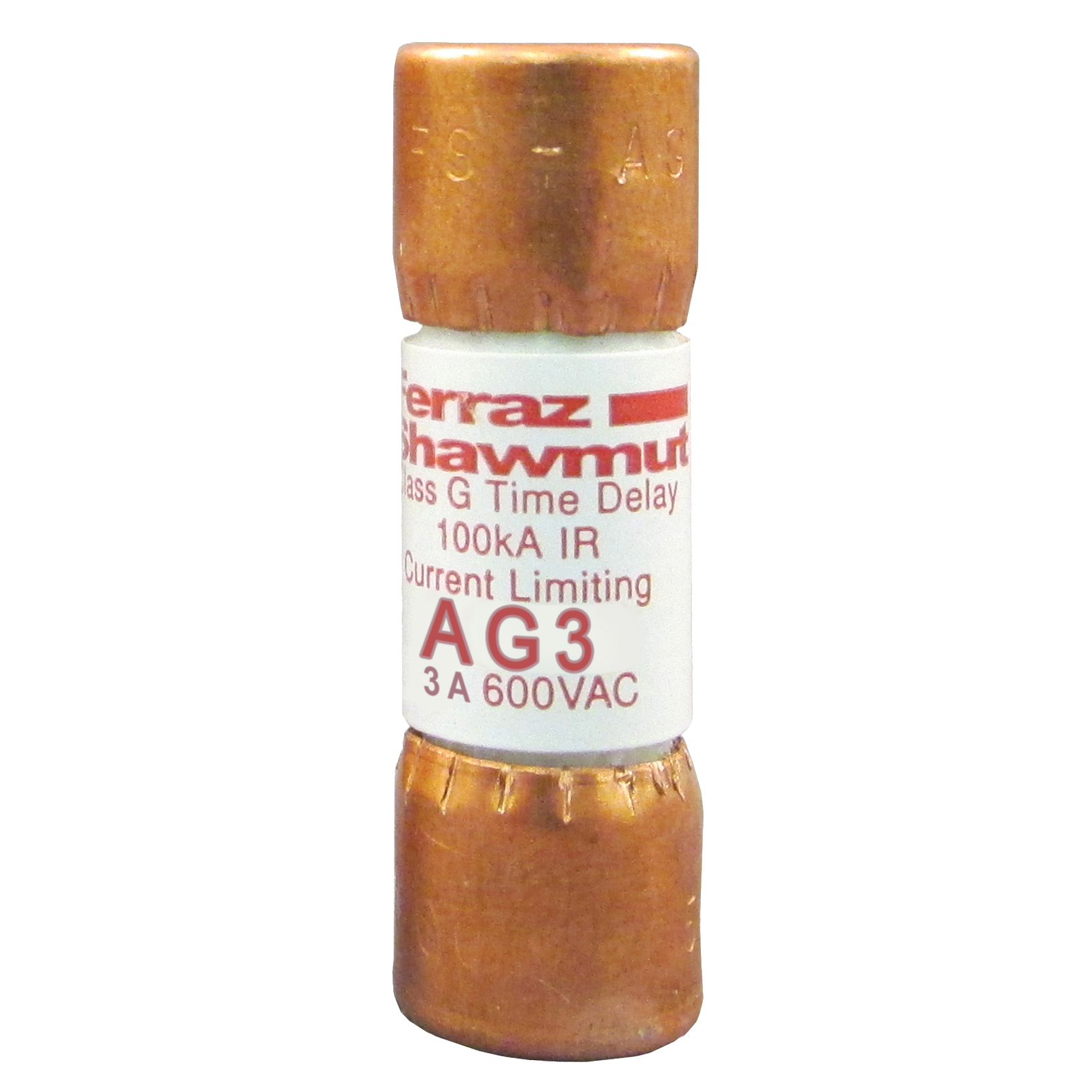 AG3 Amp-Trap Current Limiting Low Voltage Fast Acting Fuse, 3 A, 600 V AC, 100 kA, Class G, Cylindrical Body