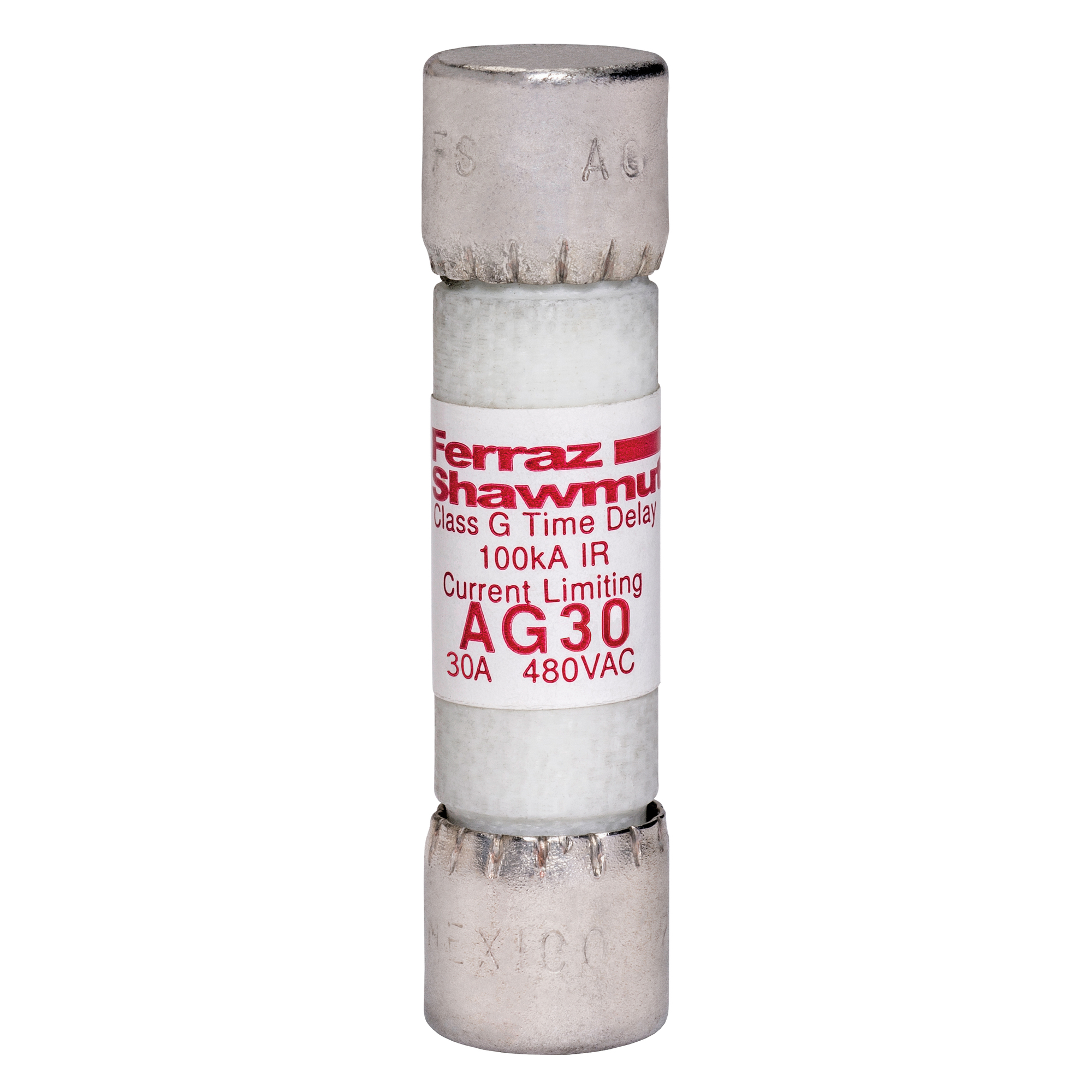 AG30 Amp-Trap Current Limiting Low Voltage Time-Delay Fast Acting Fuse, 30 A, 480 V AC, 100 kA, Class G, Cylindrical Body