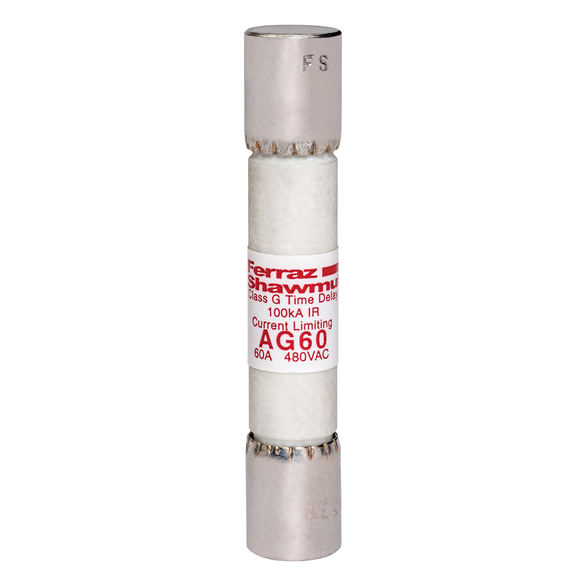 AG60 Amp-Trap Current Limiting Low Voltage Time-Delay Fast Acting Fuse, 60 A, 480 V AC, 100 kA, Class G, Cylindrical Body
