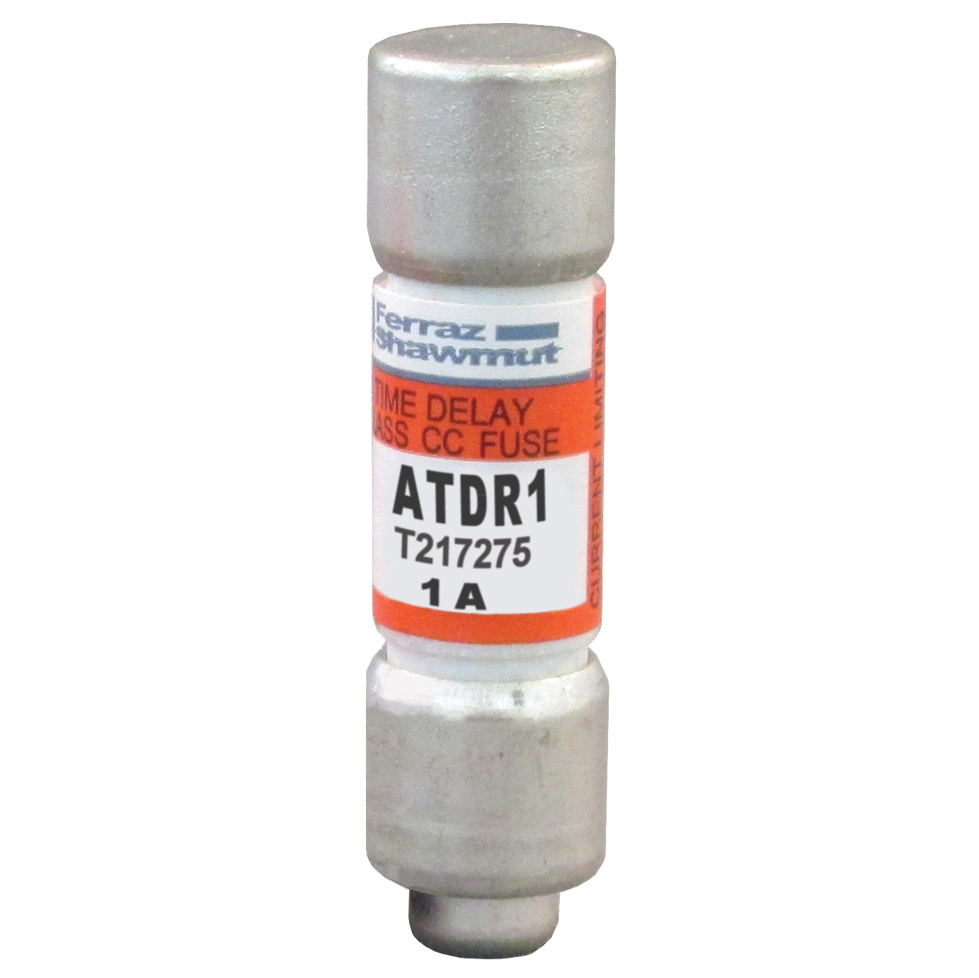 ATDR1 Amp-Trap 2000 SmartSpot Current Limiting Low Voltage North American Time Delay Power Fuse, 1 A, 600 V AC, 200 kA Interrupt, CC Class, Cylindrical Body