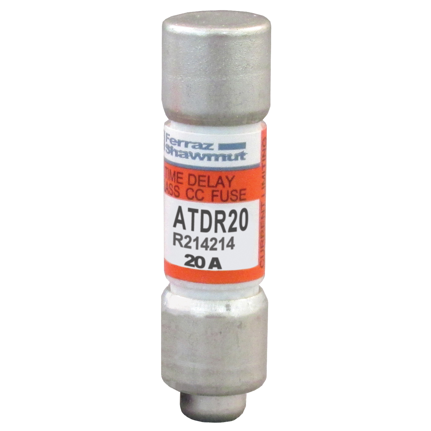 ATDR20 Amp-Trap 2000 SmartSpot Current Limiting North American Time Delay Power Fuse, 20 A, 600 V AC, 200 kA Interrupt, CC Class, Cylindrical Body