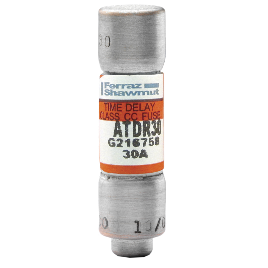 ATDR30 Amp-Trap 2000 SmartSpot Current Limiting North American Time Delay Power Fuse, 30 A, 600 V AC, 200 kA Interrupt, CC Class, Cylindrical Body
